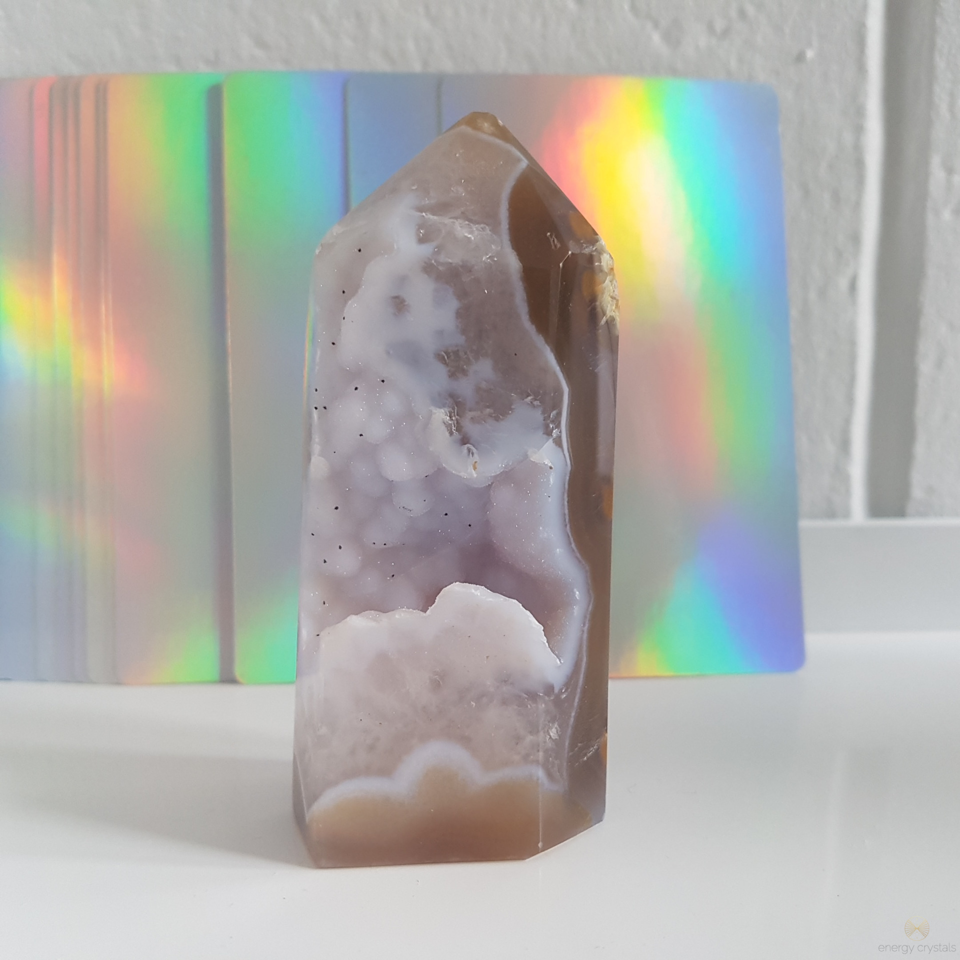Ice Brown Agate Druzy Tower 8