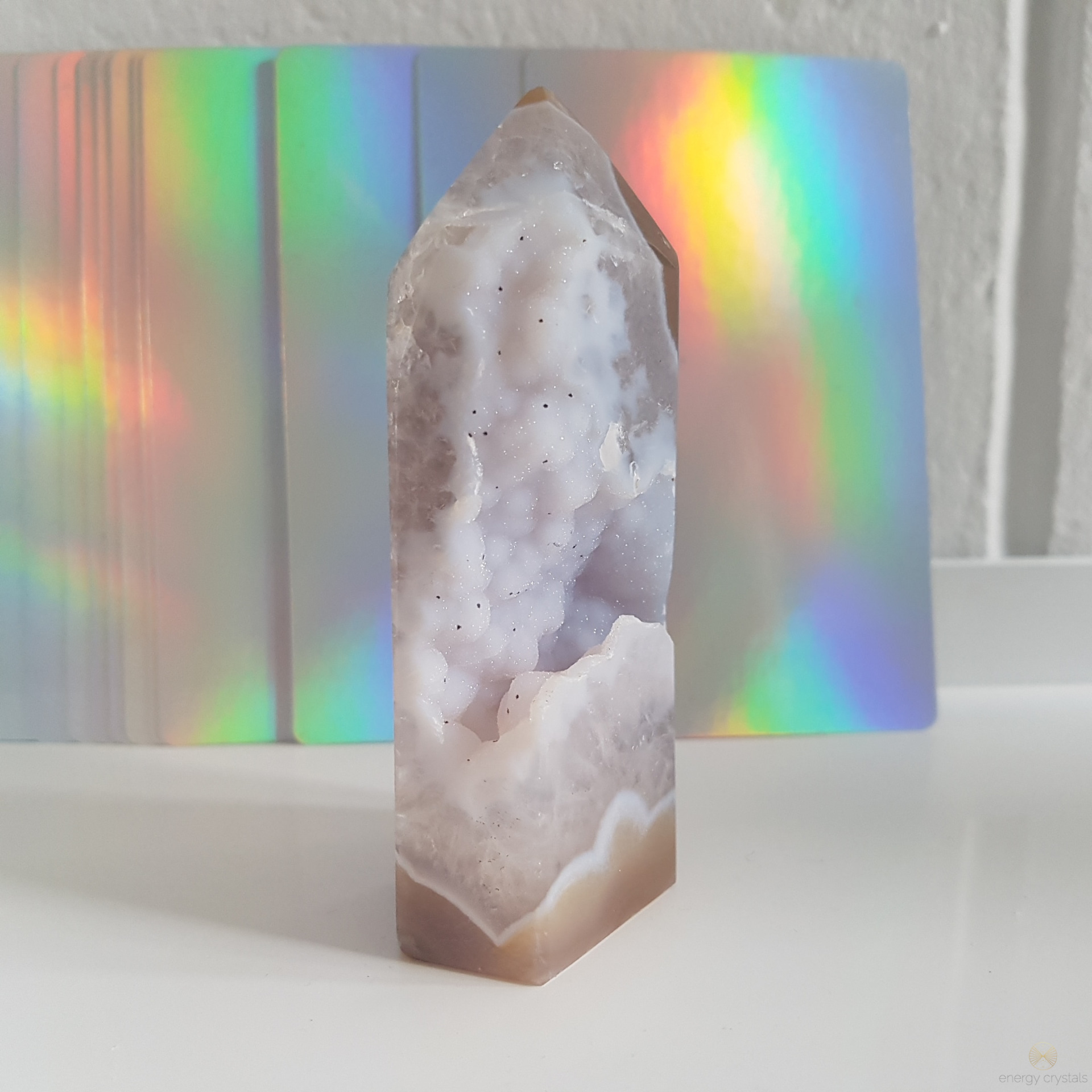 Ice Brown Agate Druzy Tower 9