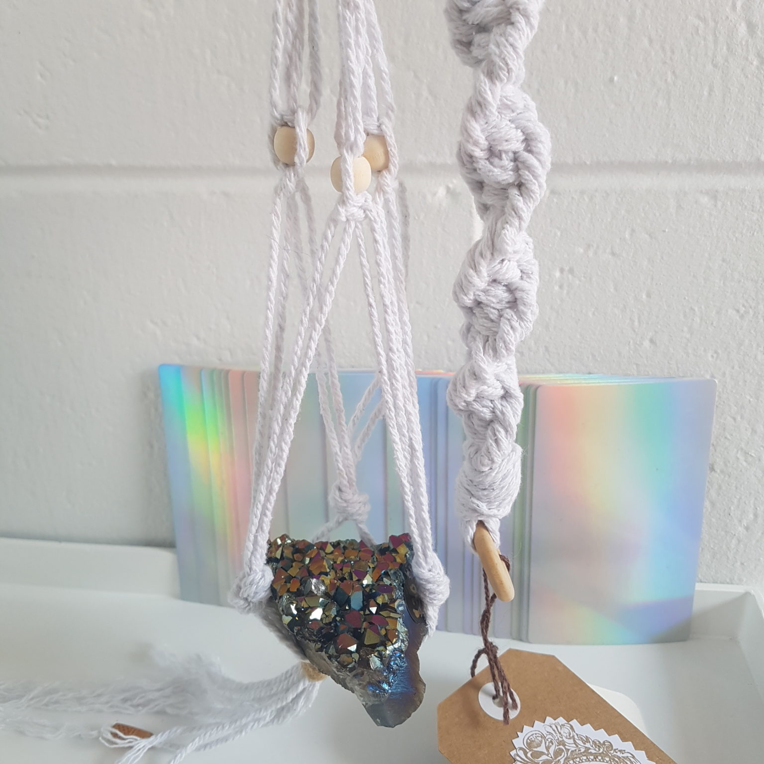 Energy Crystals Macrame Hanging Crystal Holder 2