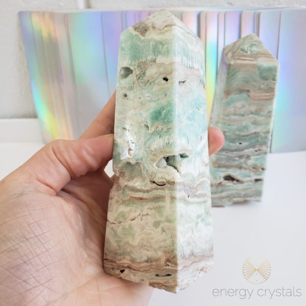 Energy Crystals Caribbean Calcite M Towers 5