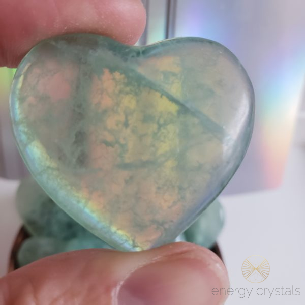 Energy Crystals Green Fluorite Heart 3