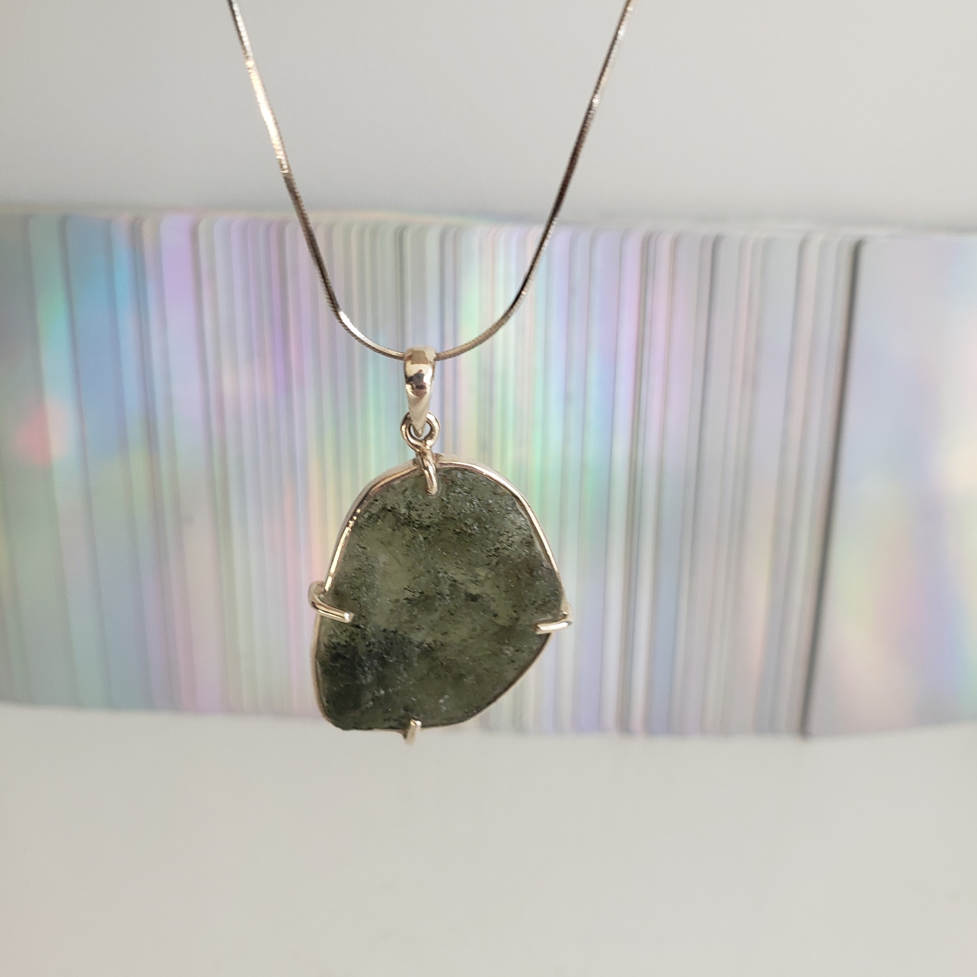 Energy Crystals - Moldavite Sterling Silver Necklace