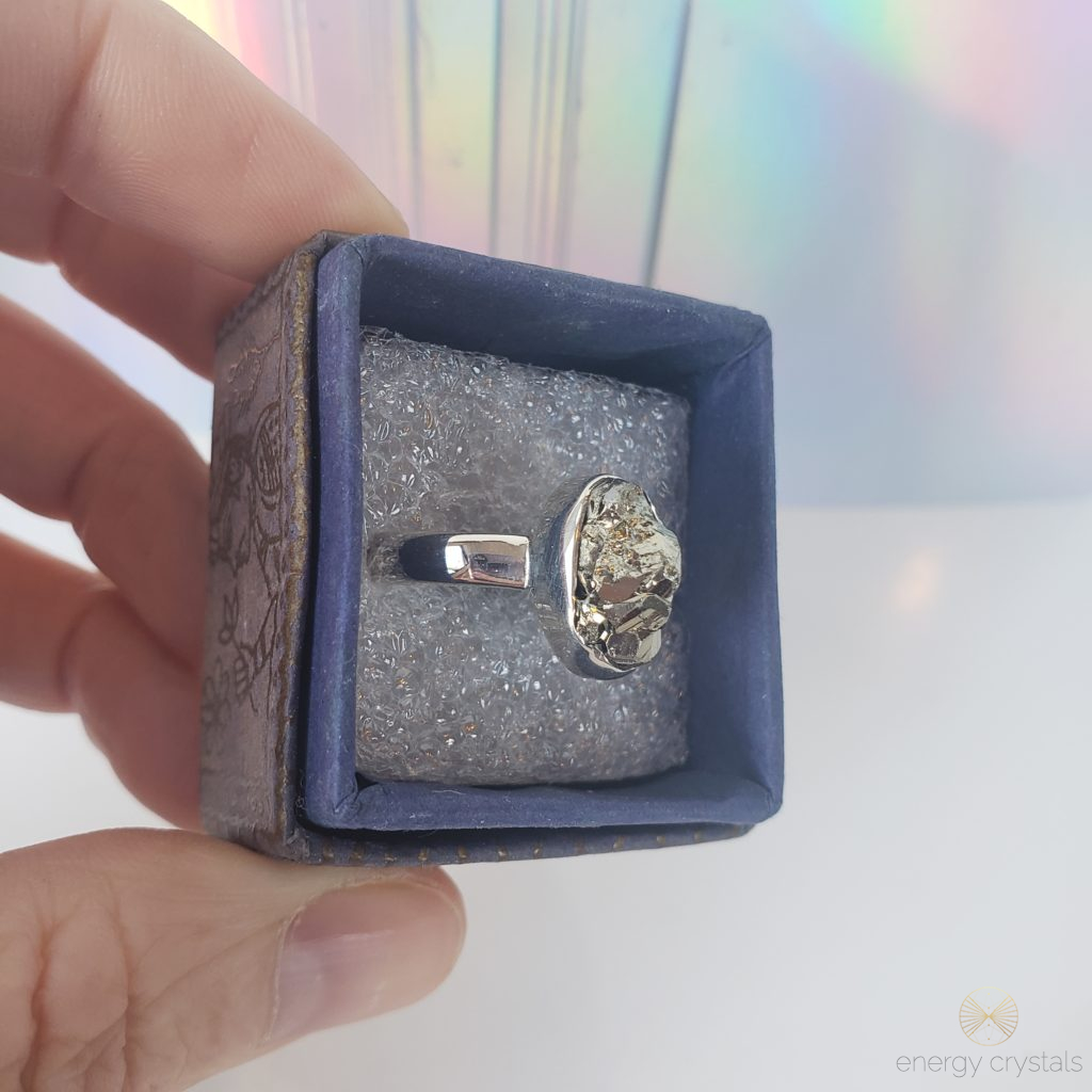 Energy Crystals Pyrite Sterling Silver Ring