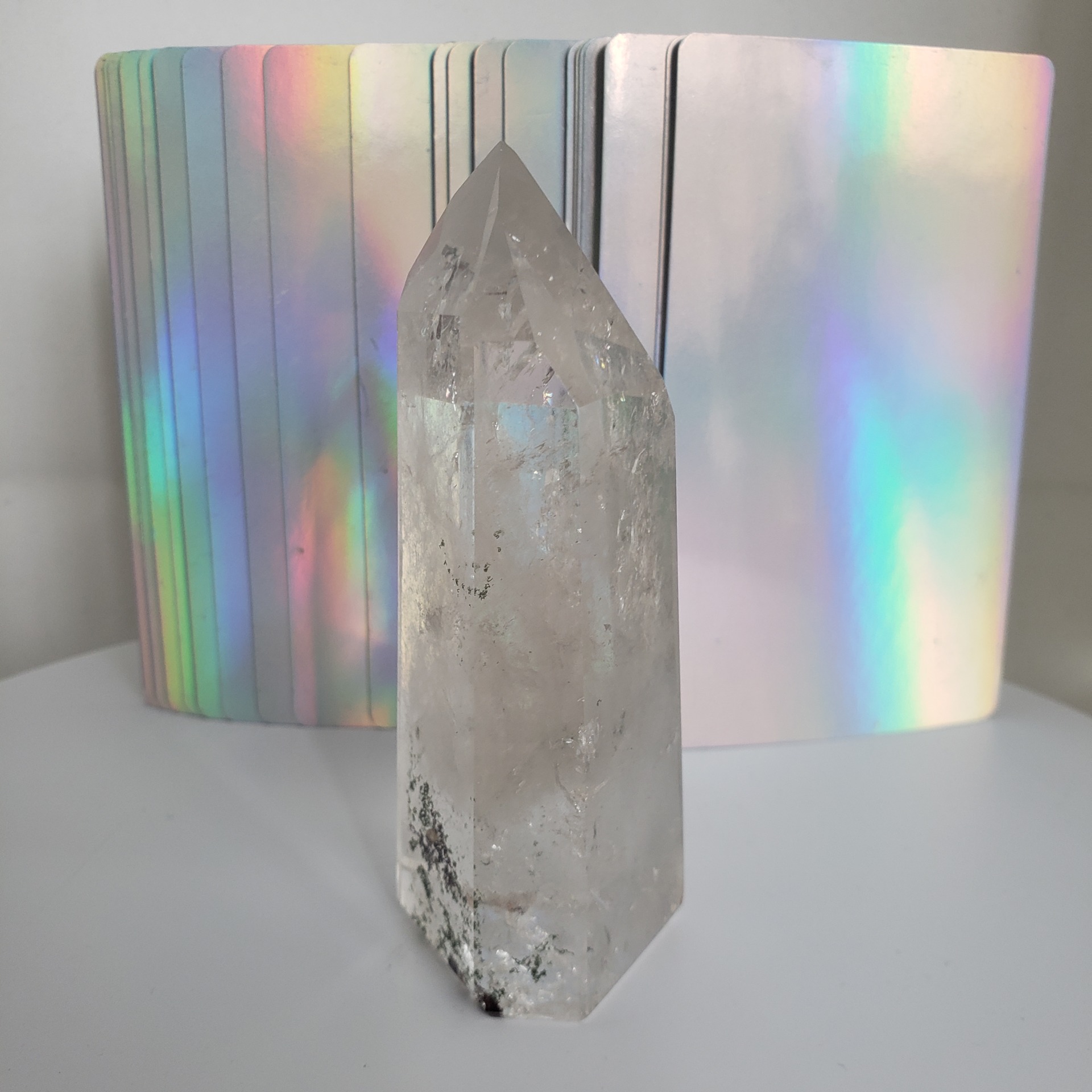 clear quartz tower