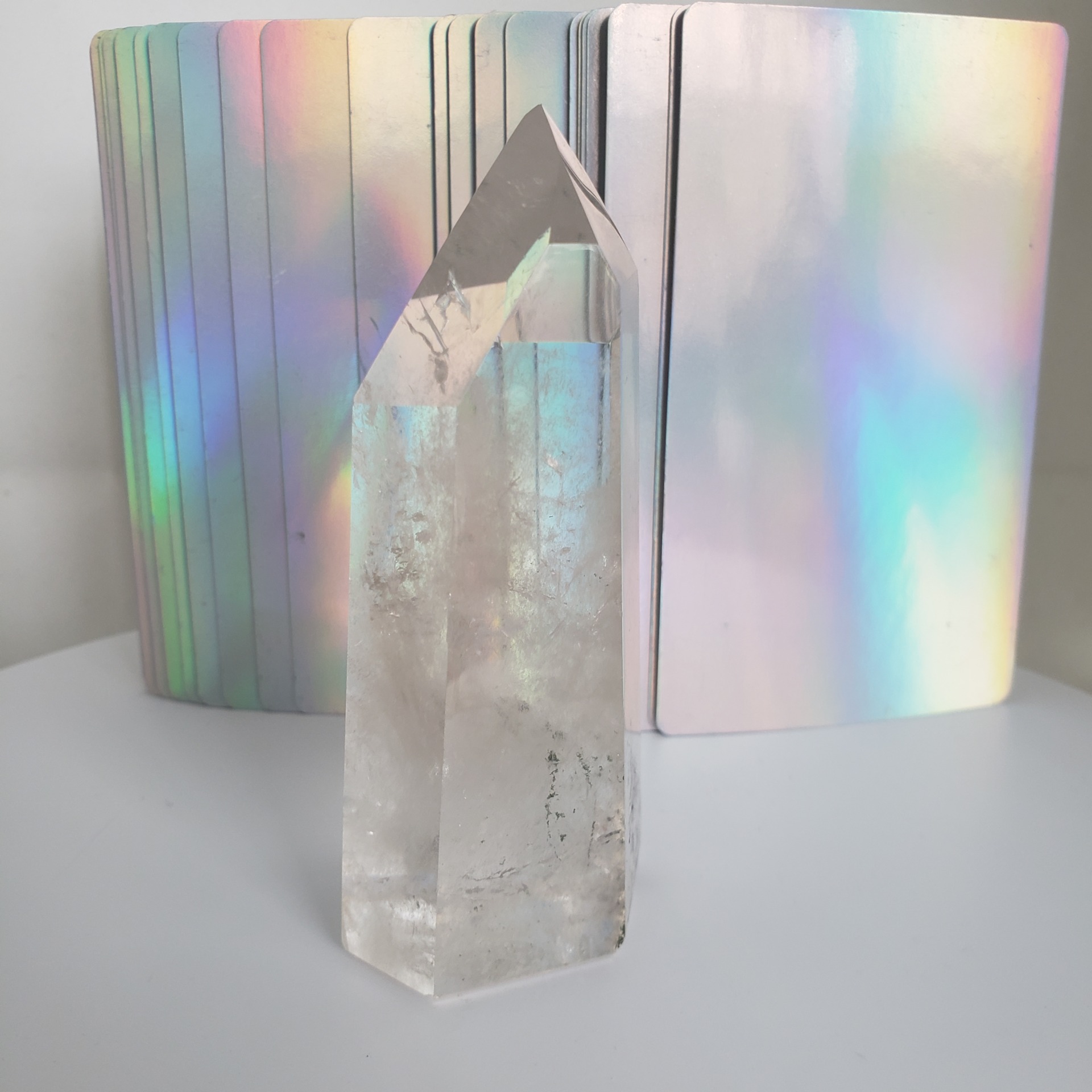clear quartz tower