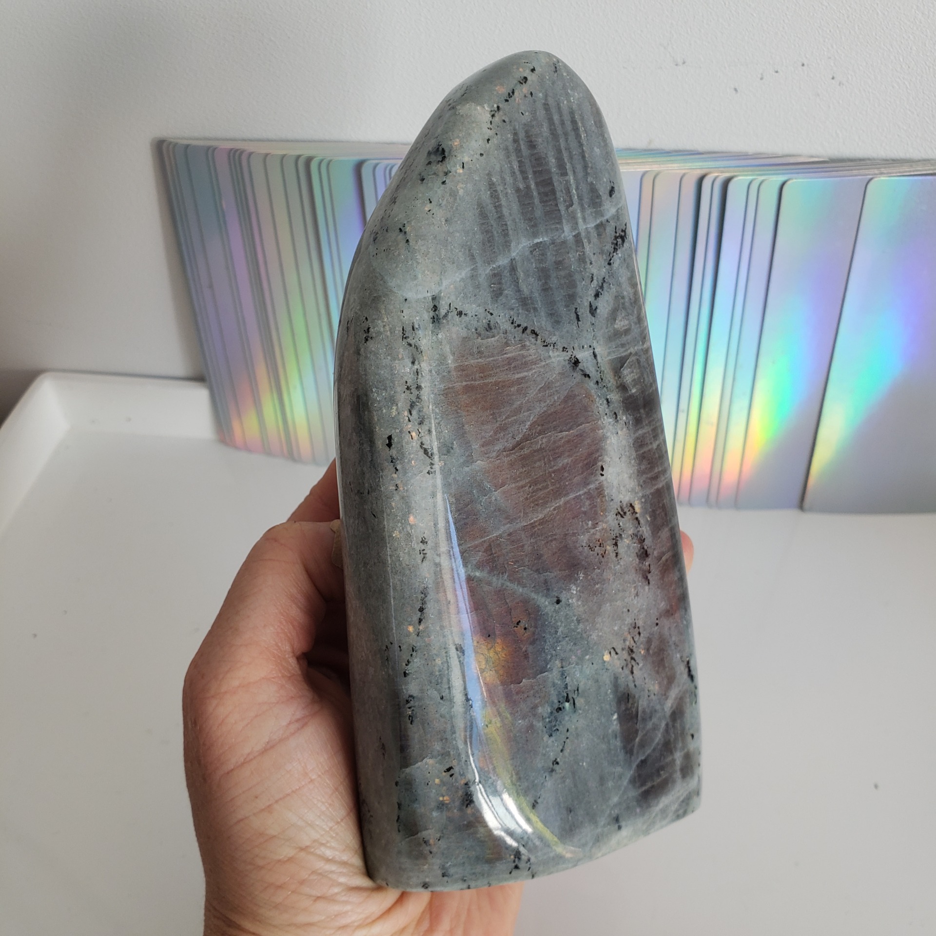 Energy Crystals Labradorite purple sunset flash freeeform 1