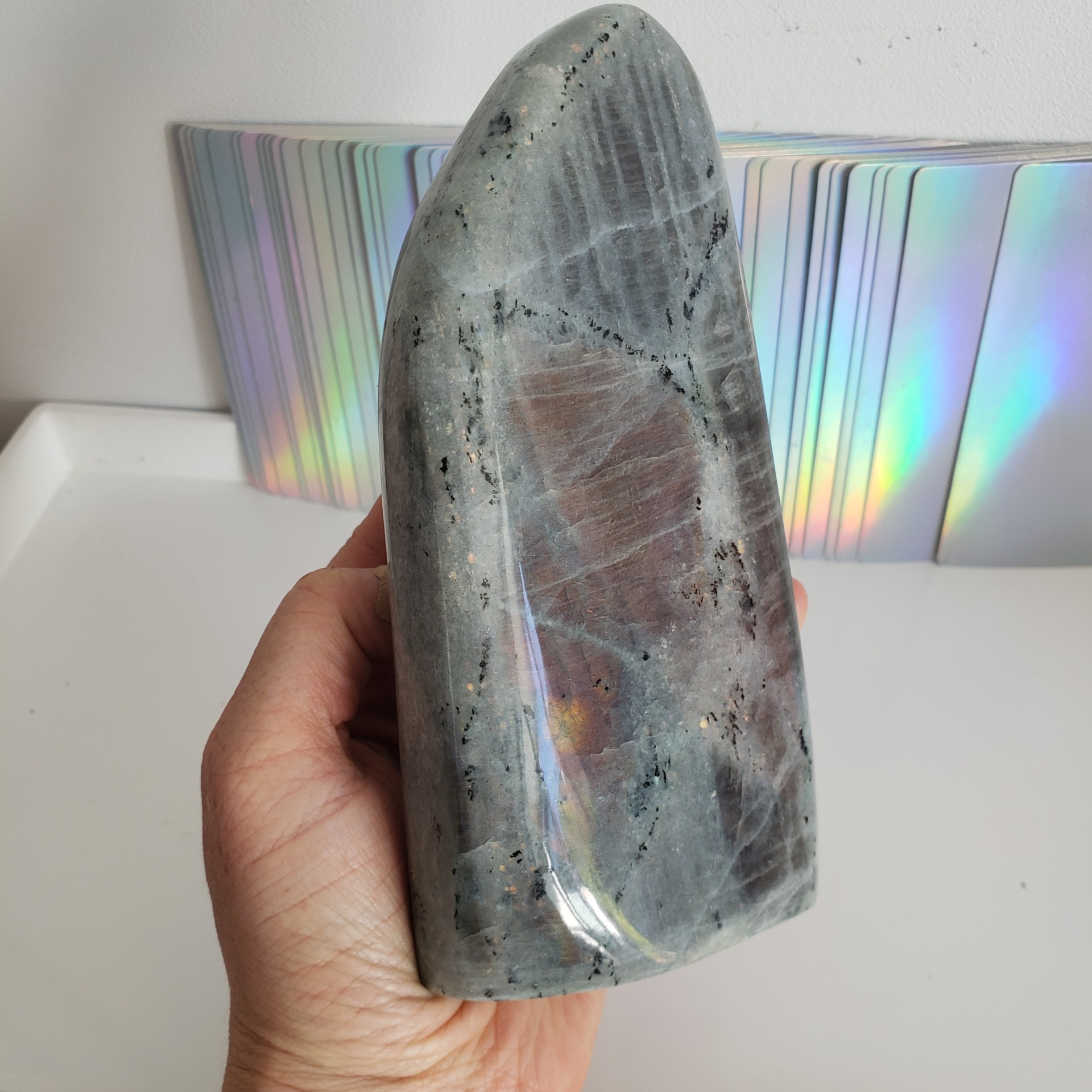 Energy Crystals Labradorite purple sunset flash freeeform 7