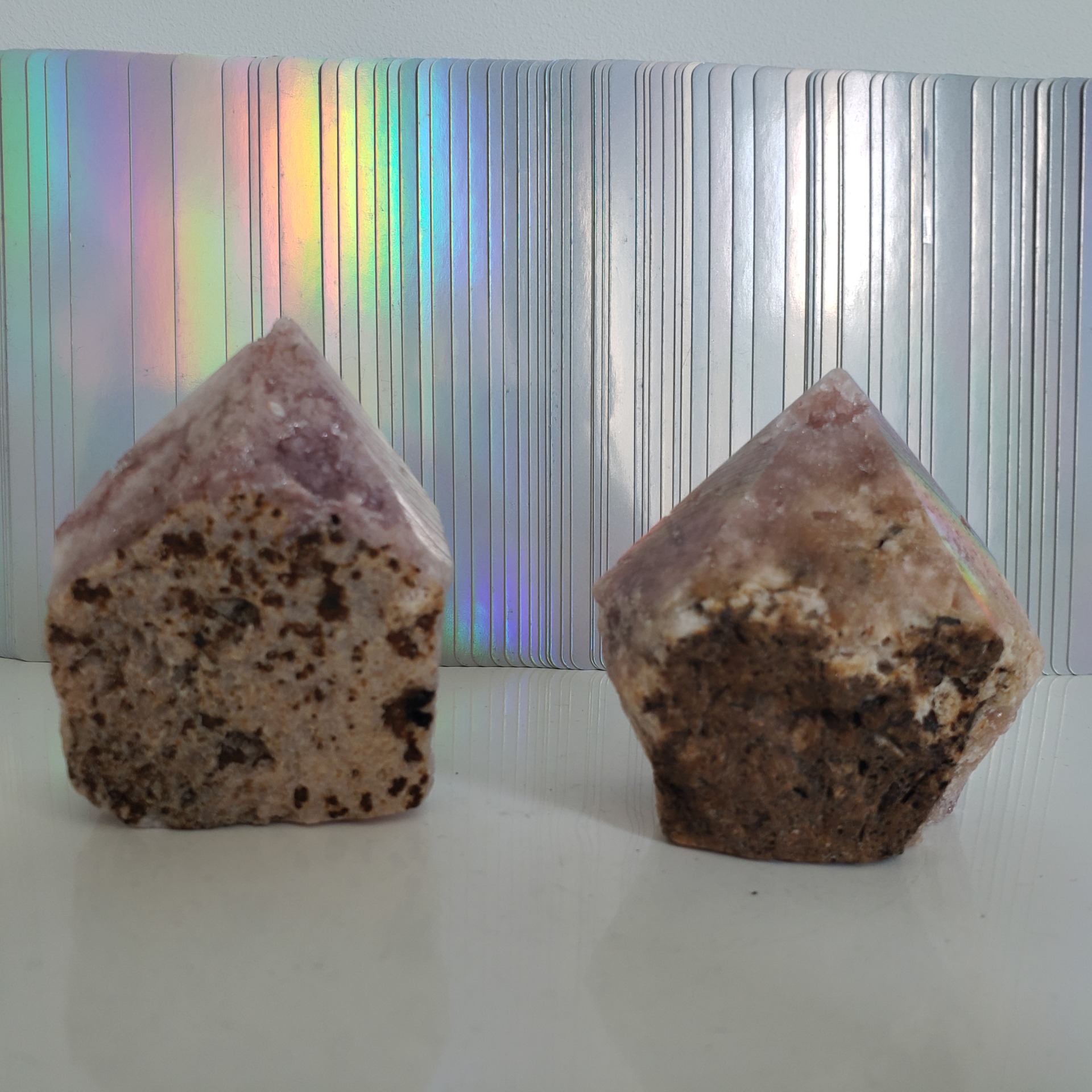 Energy Crystals Pink Amethyst Point w Druzy J23 (4)
