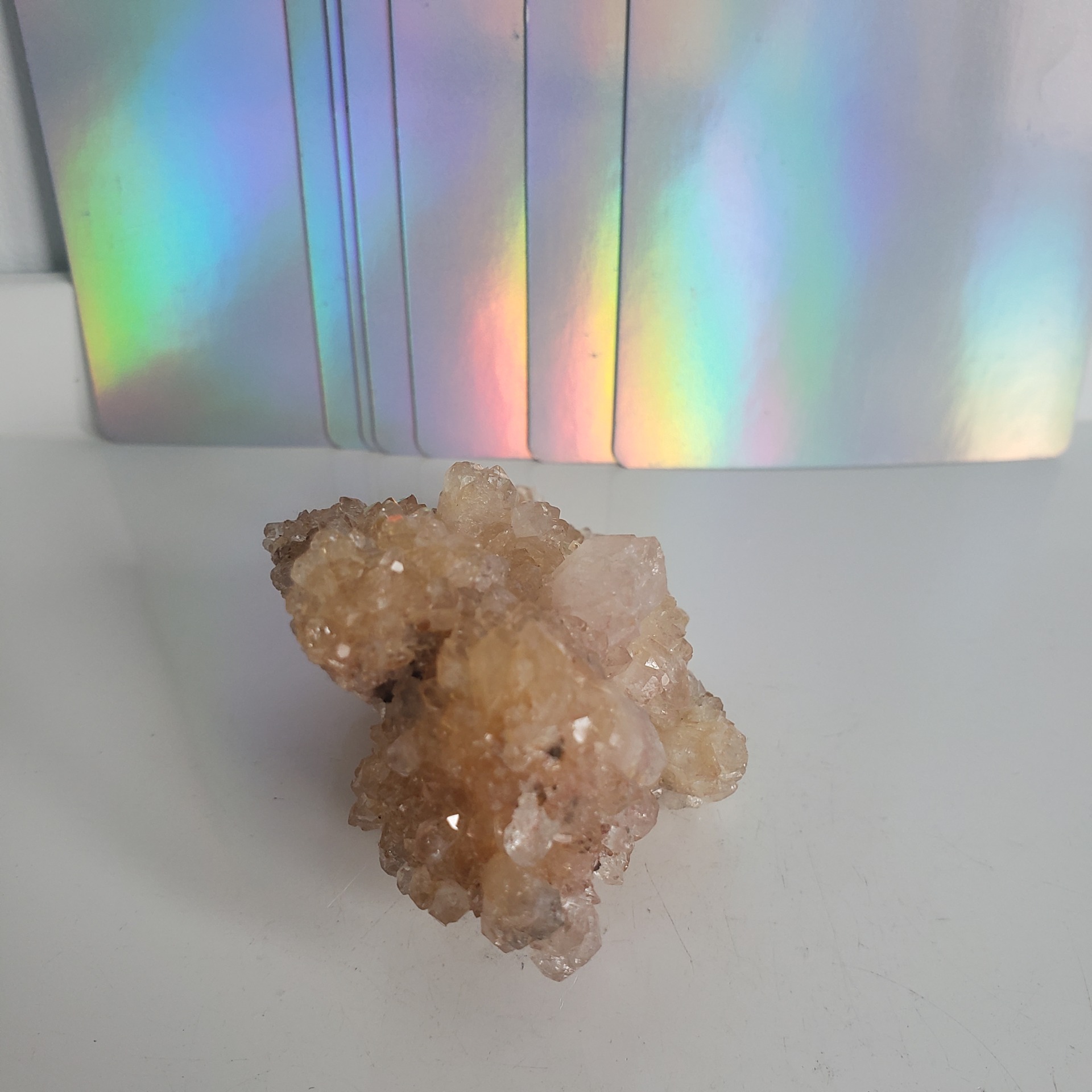 Energy Crystals Golden Healer + Pink Amethyst Cluster (3)