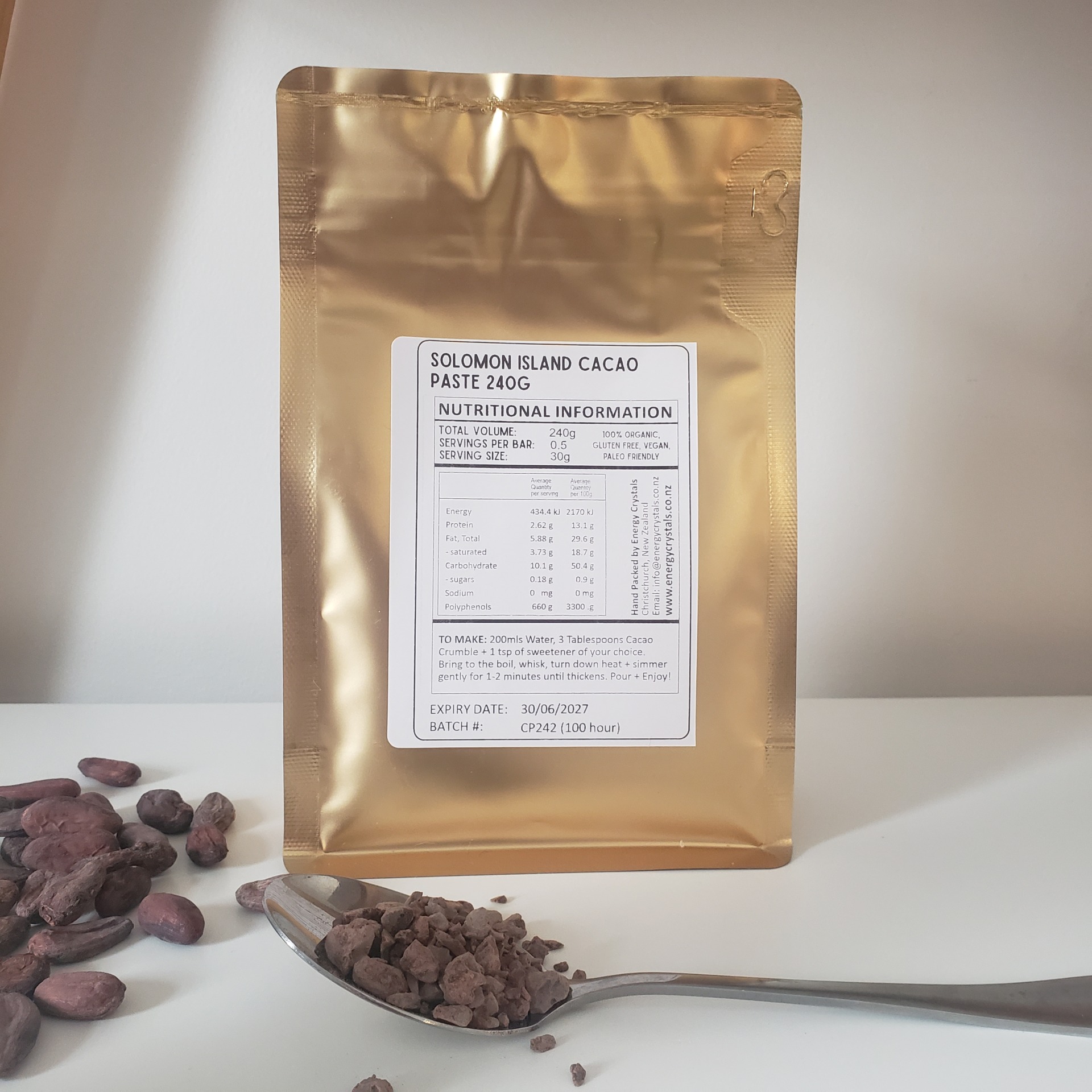 cacao paste 480g (16 serves) ceremonial grade papua new guinea pieces (copy)