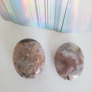 flower agate rounded palm stone 1 left
