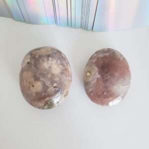 flower agate rounded palm stone 1 left