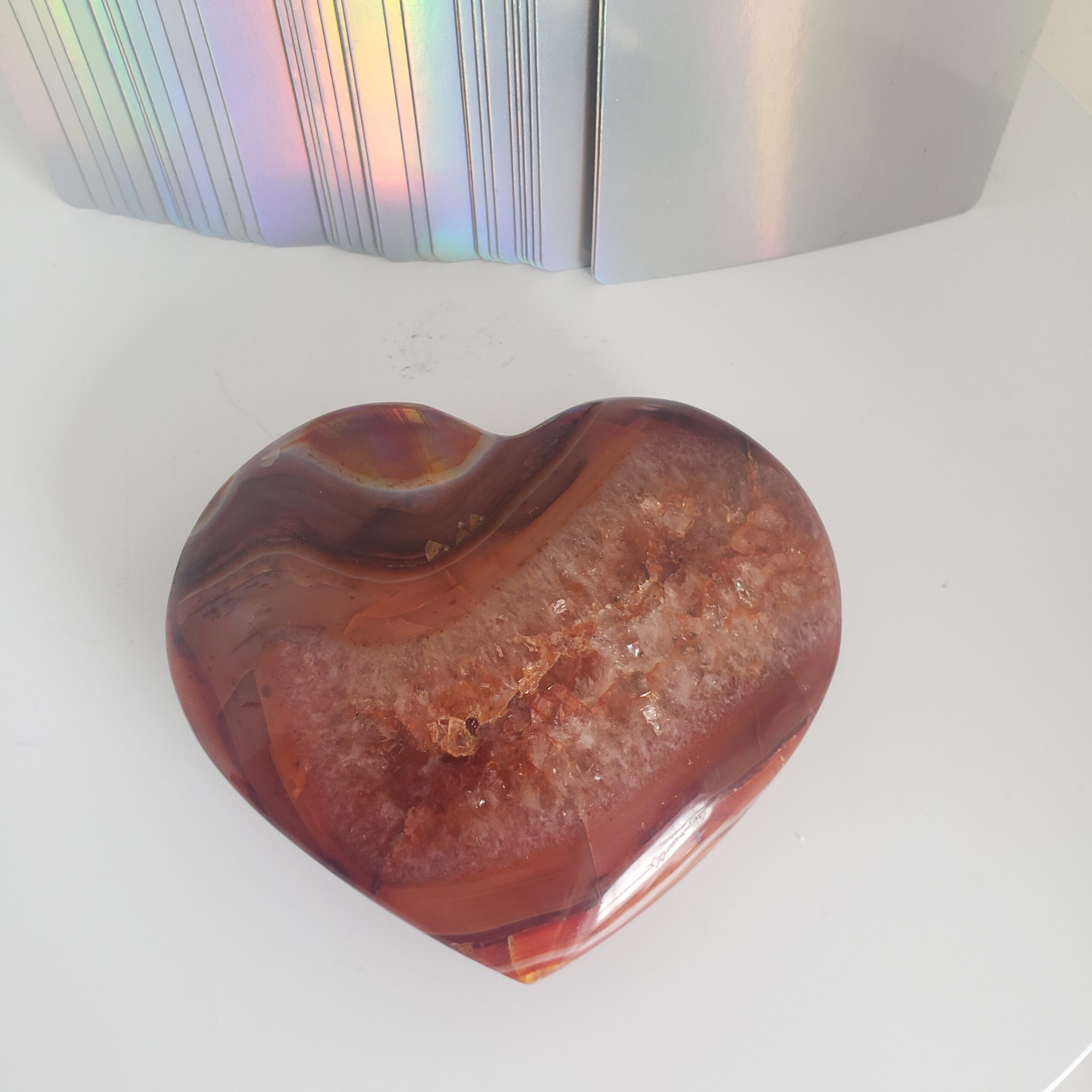 citrine druzy heart l