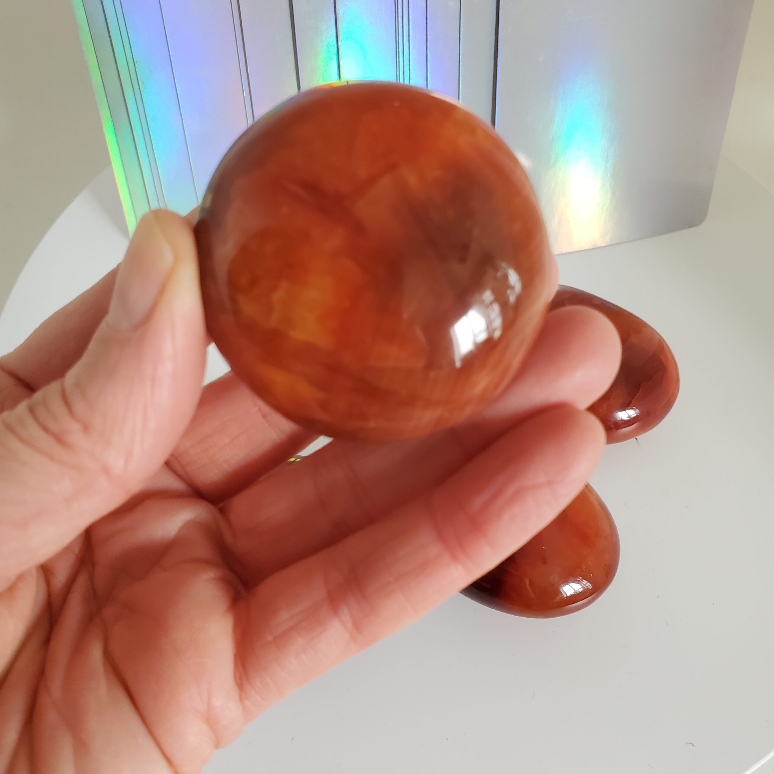 carnelian palm stone