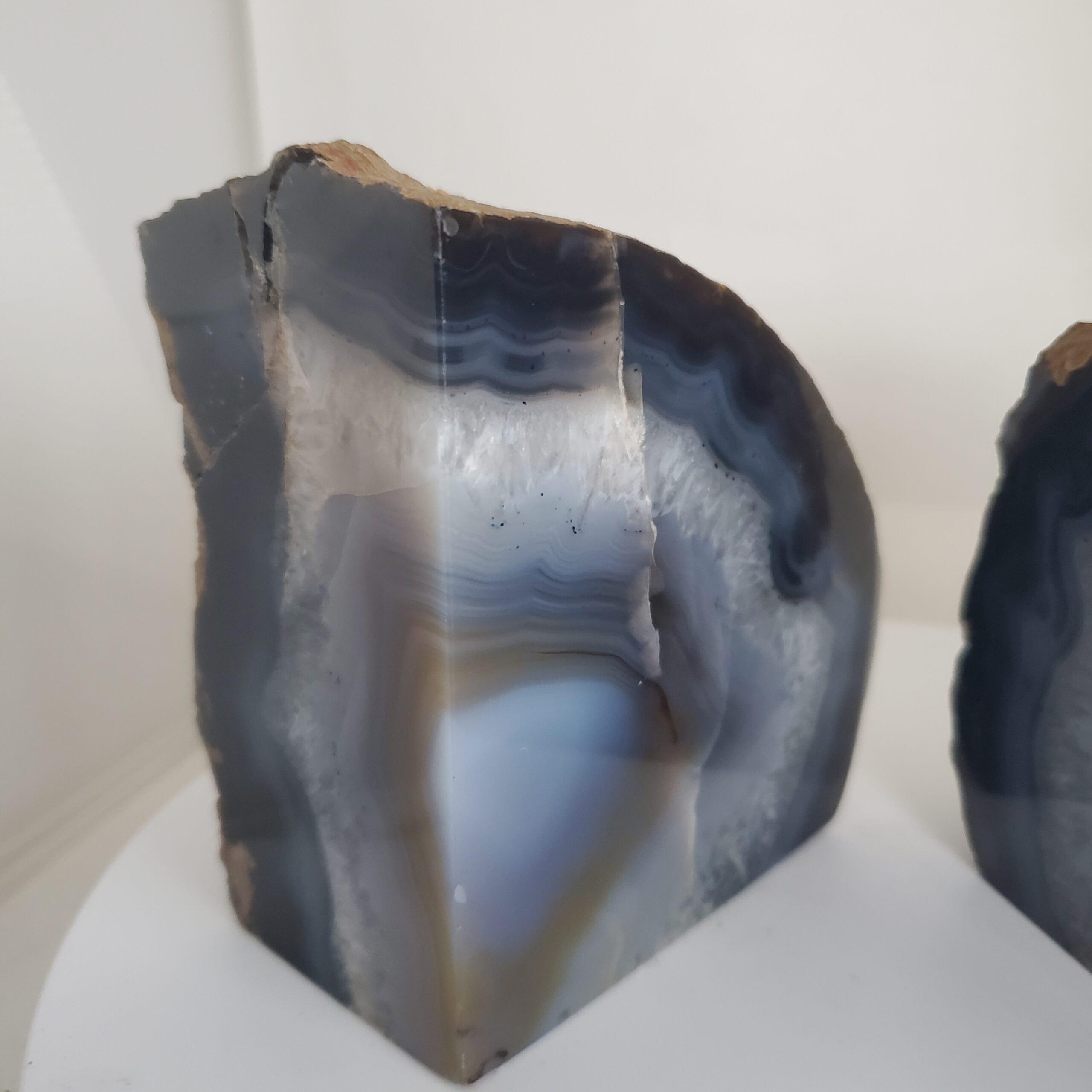 agate bookend pair