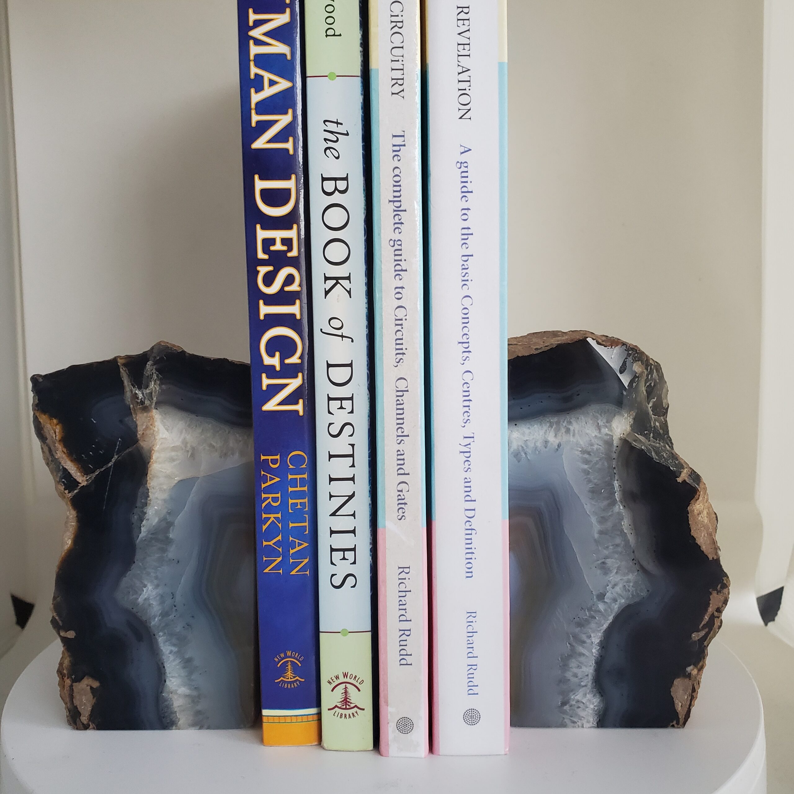 agate bookend pair