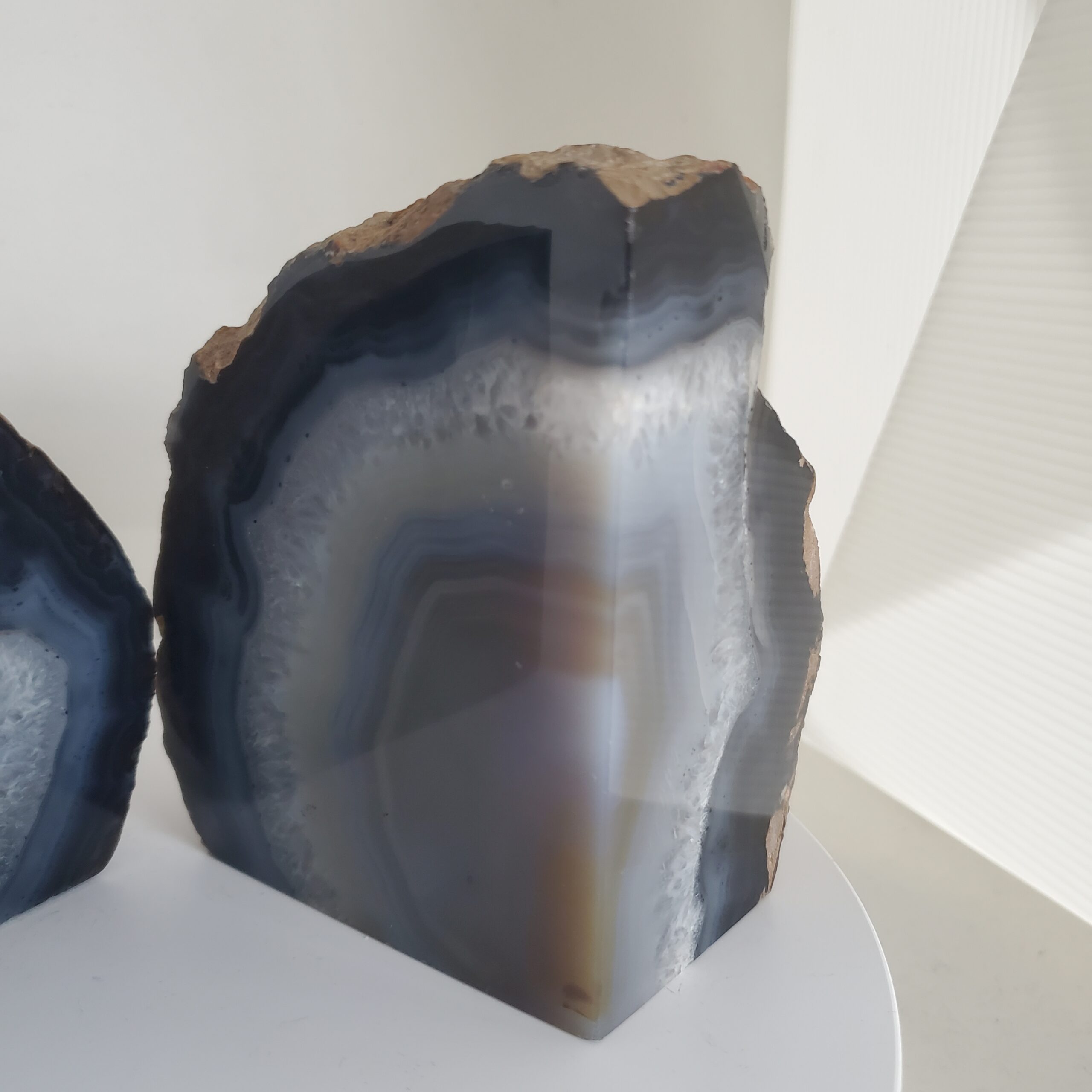 agate bookend pair