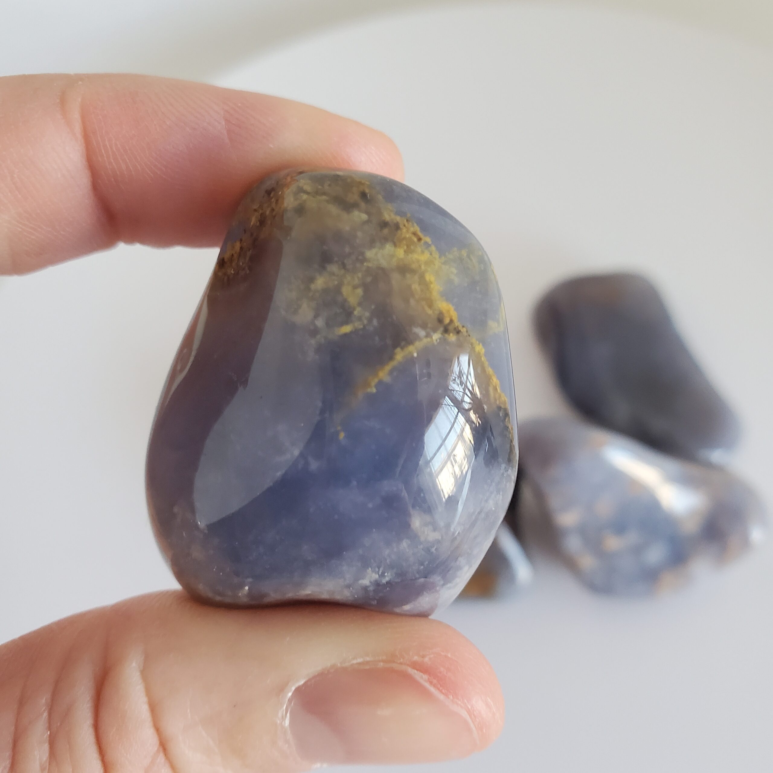 blue chalcedony tumbled