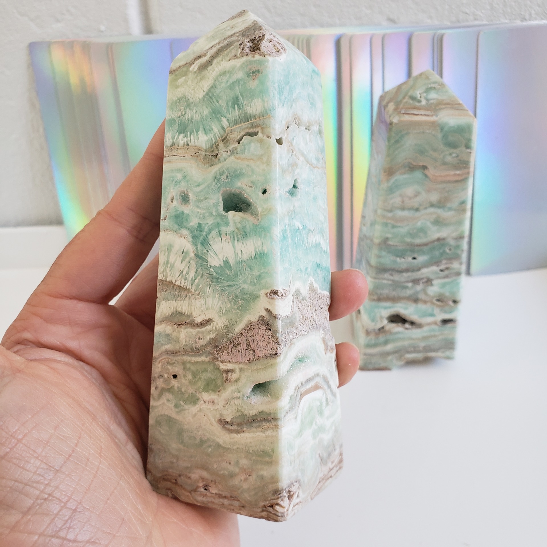 Energy Crystals Caribbean Calcite M Towers 1
