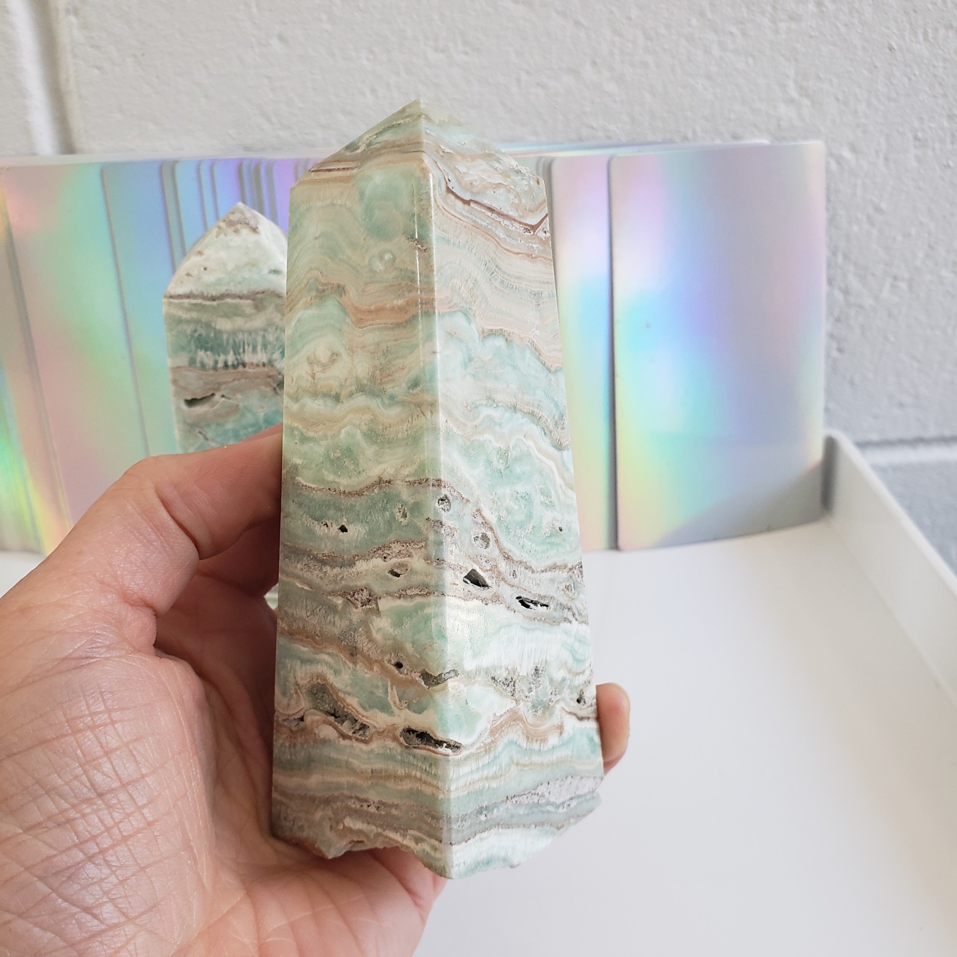 Energy Crystals Caribbean Calcite M Towers 3