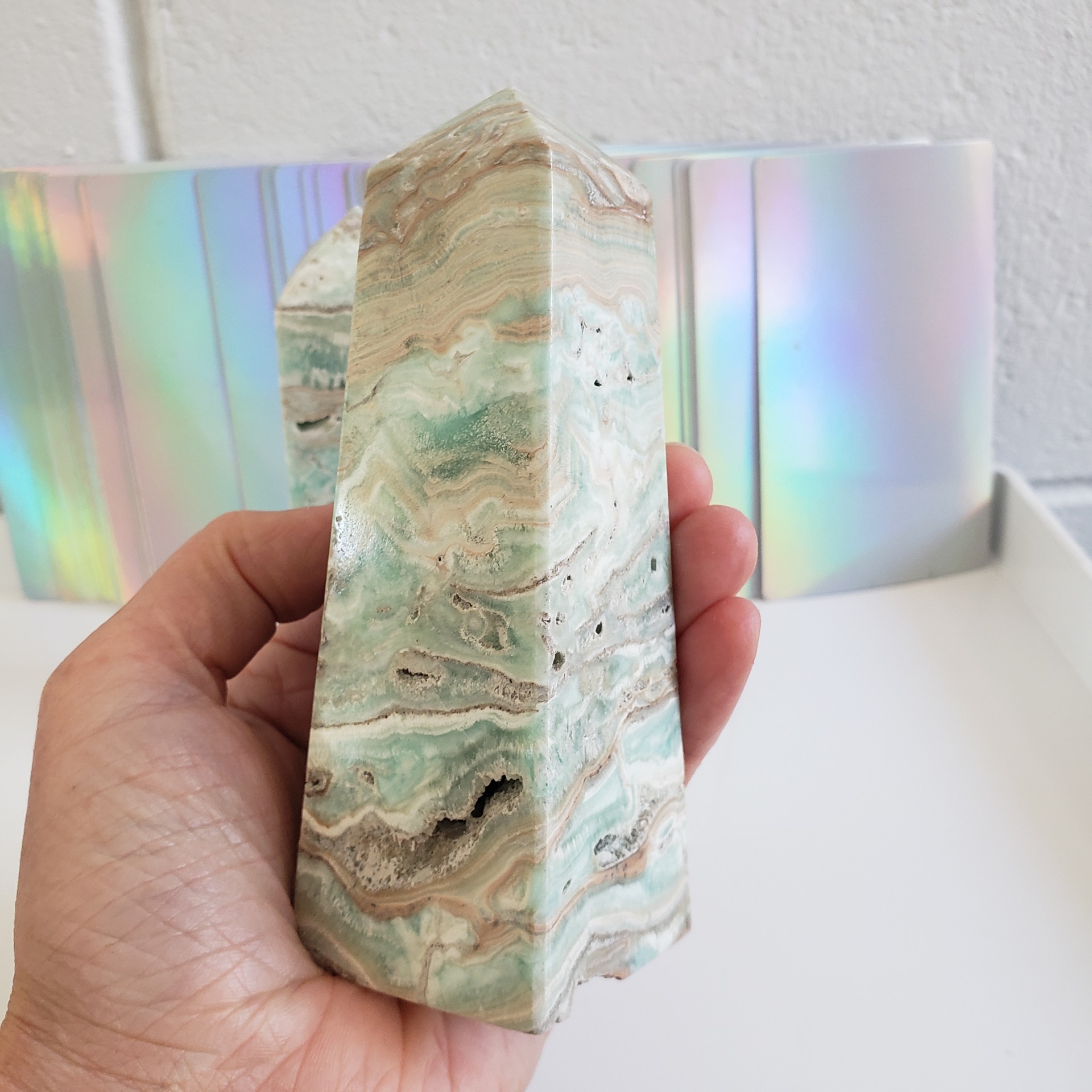 Energy Crystals Caribbean Calcite M Towers 4