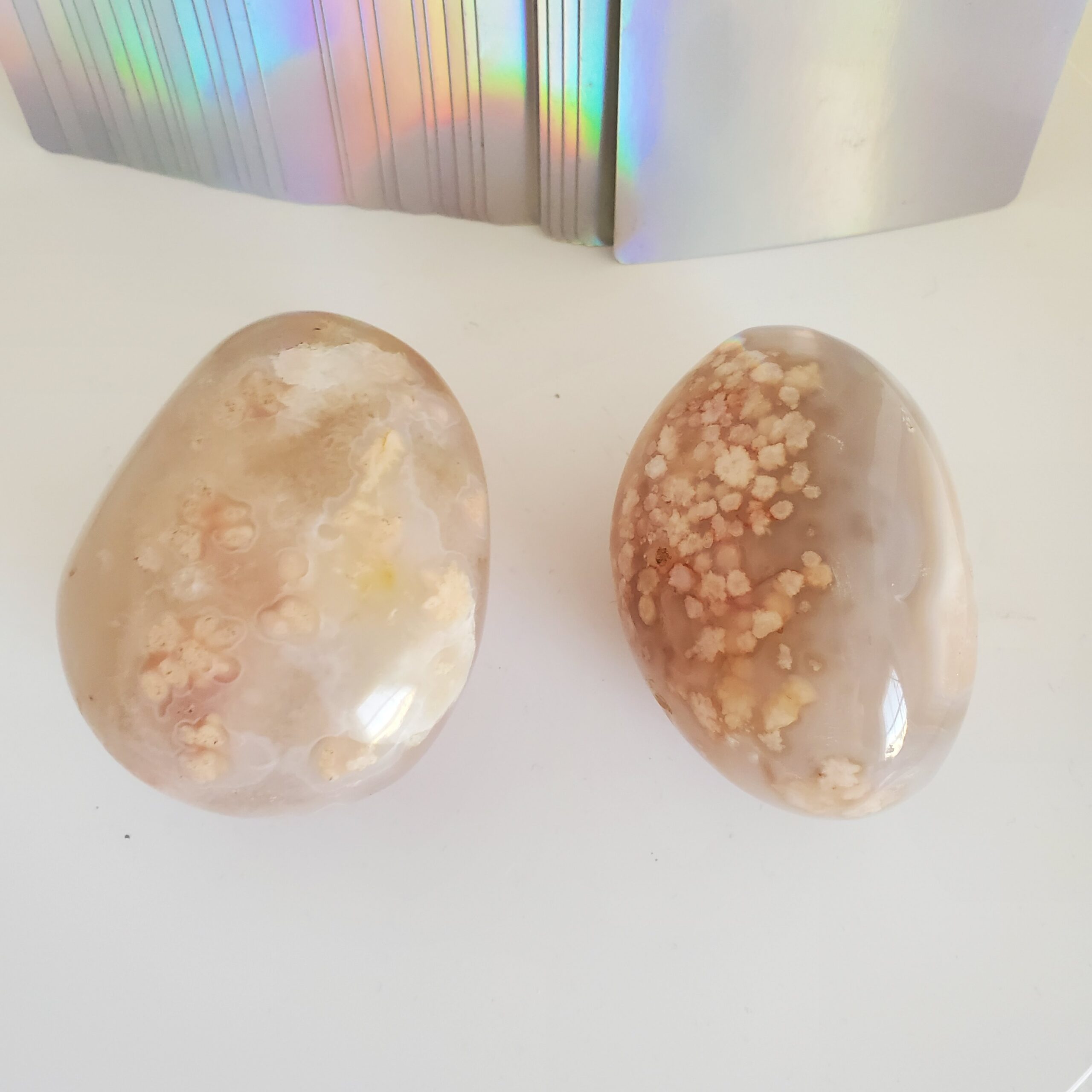 flower agate palm stone (xl)