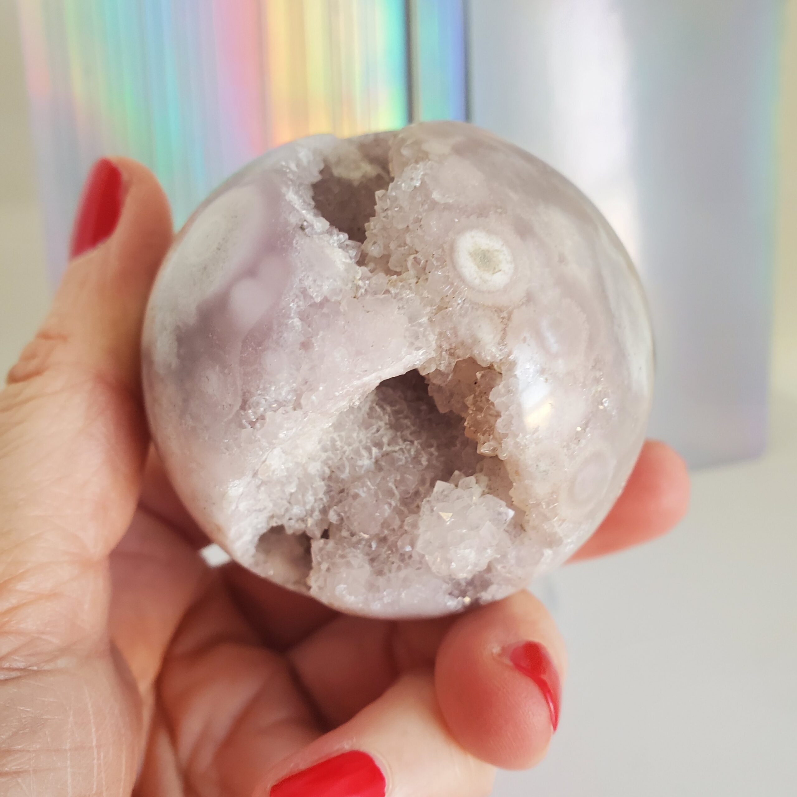 flower agate sphere