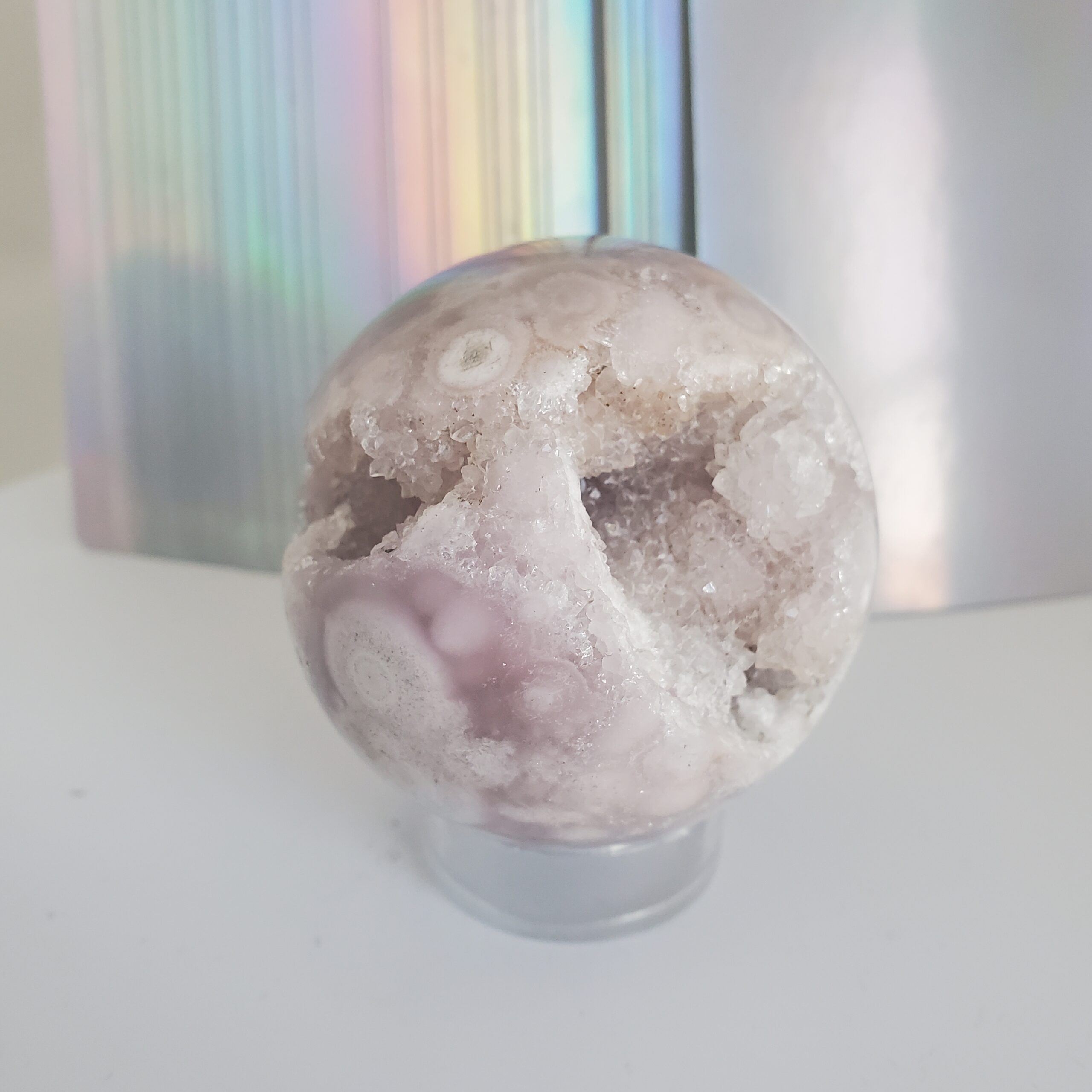 flower agate sphere