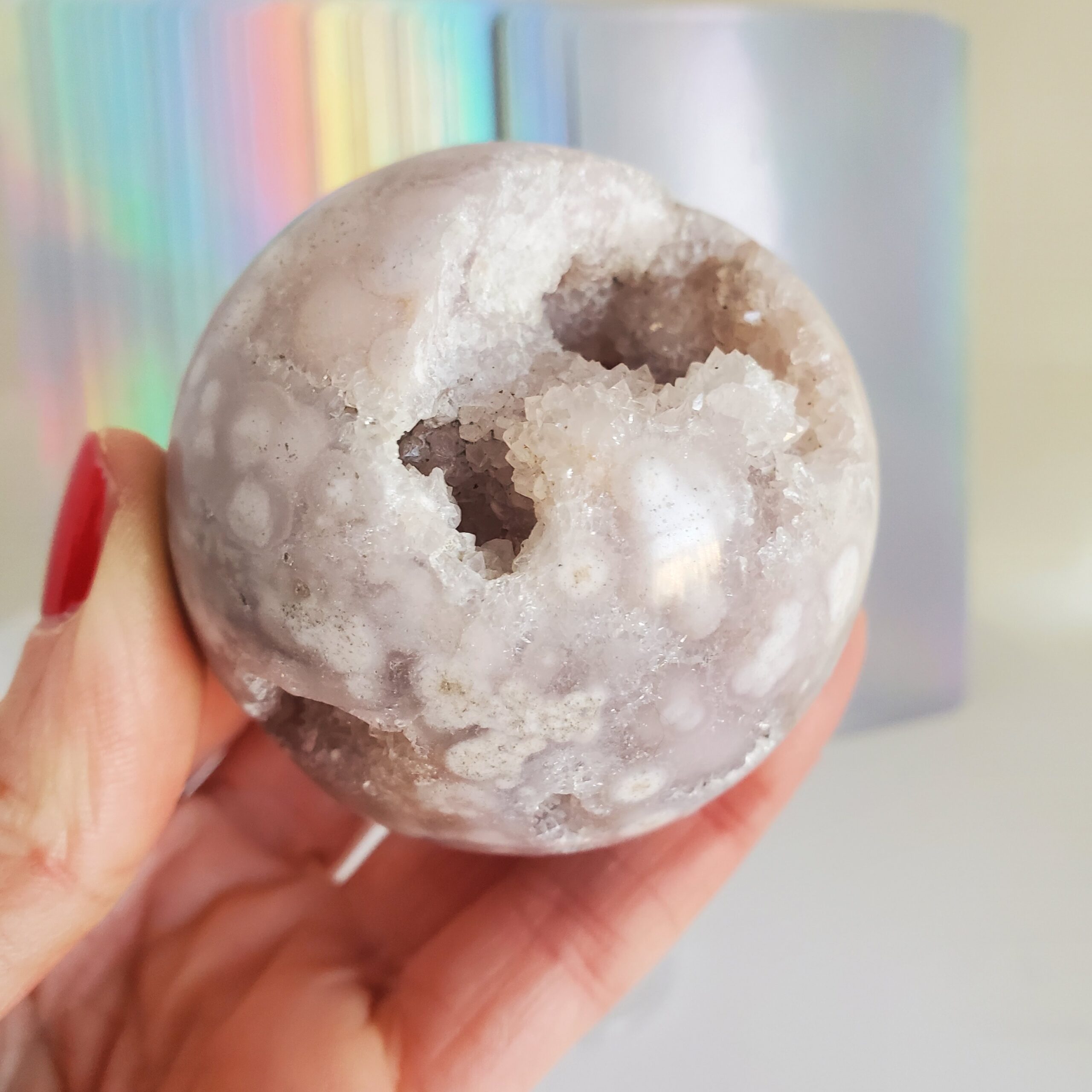 flower agate sphere