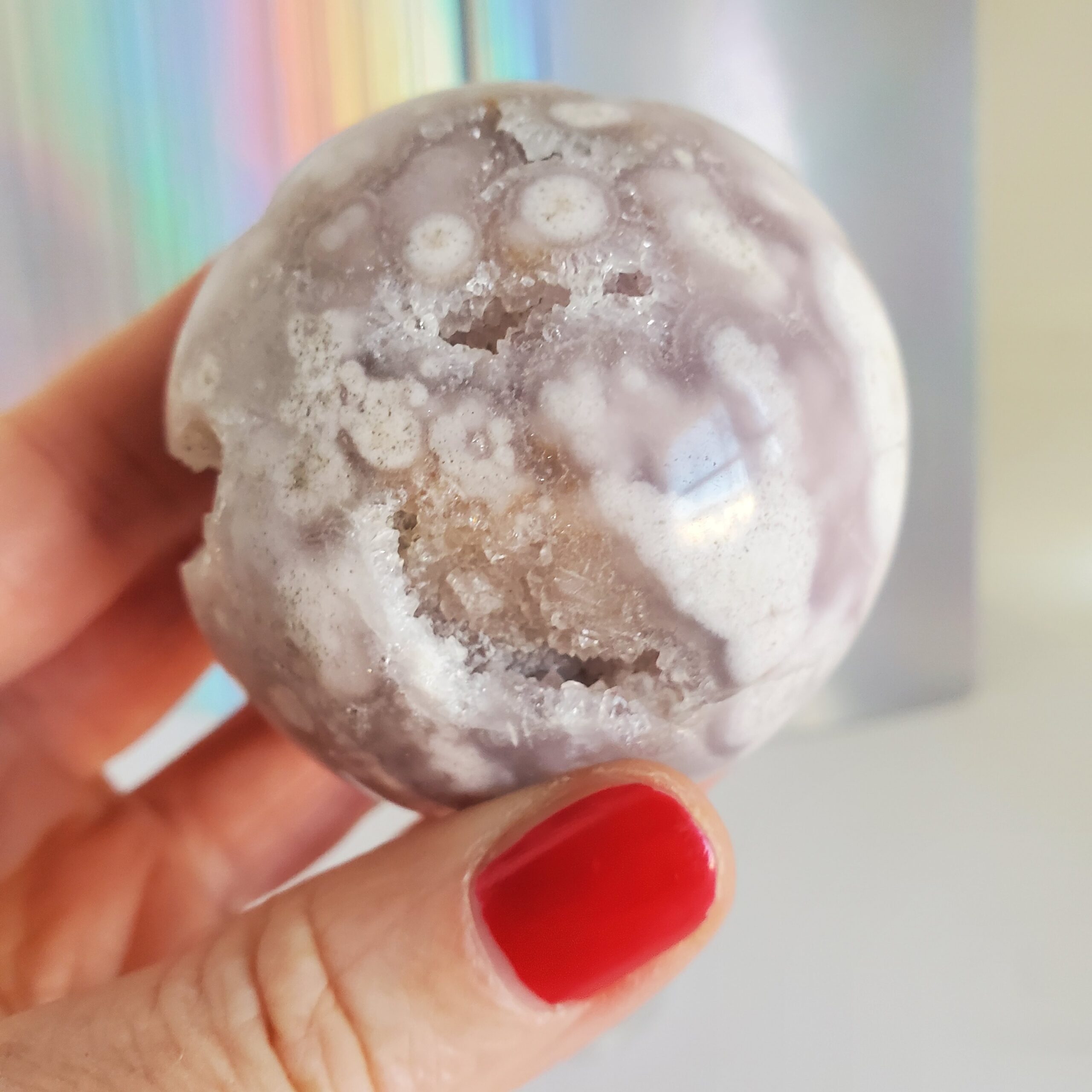 flower agate sphere