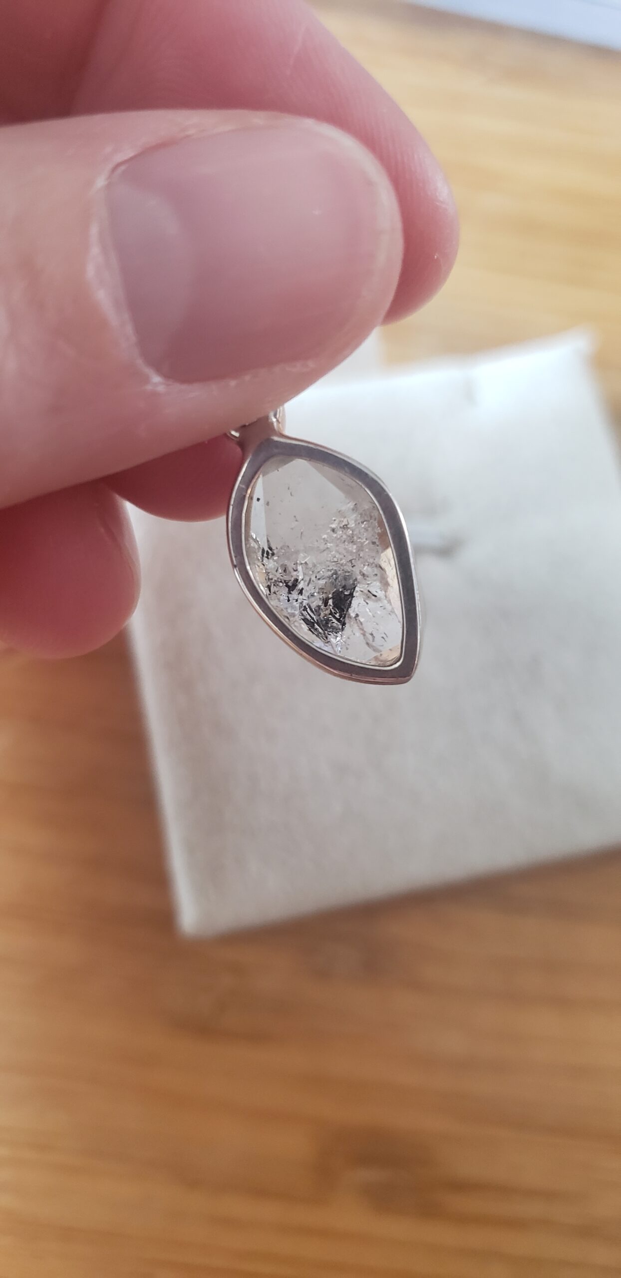 herkimer diamond sterling silver pendant