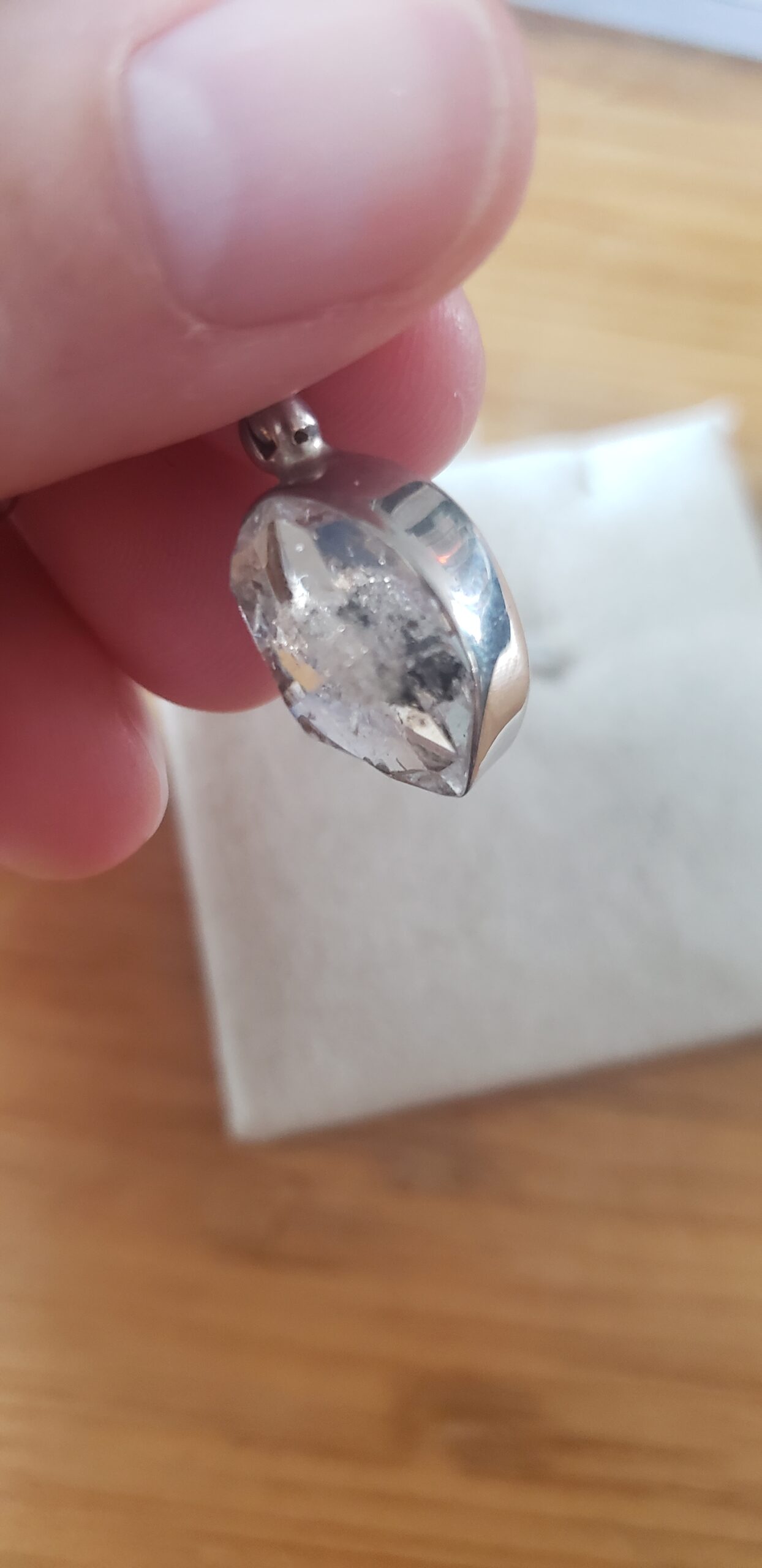 herkimer diamond sterling silver pendant