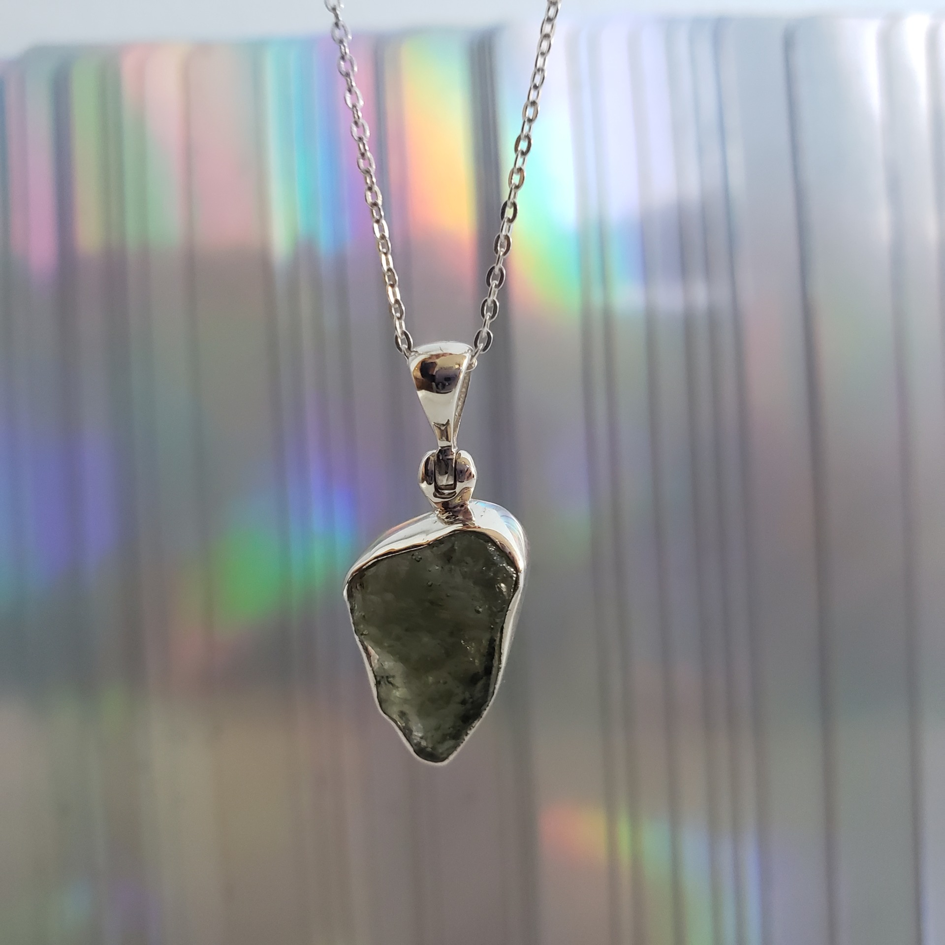 Energy Crystals Moldavite SS Necklace 4