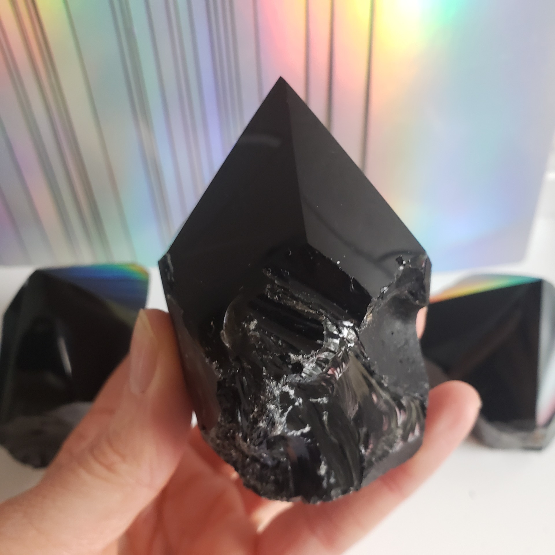 Energy Crystals Obsidian Raw Polished Points 6