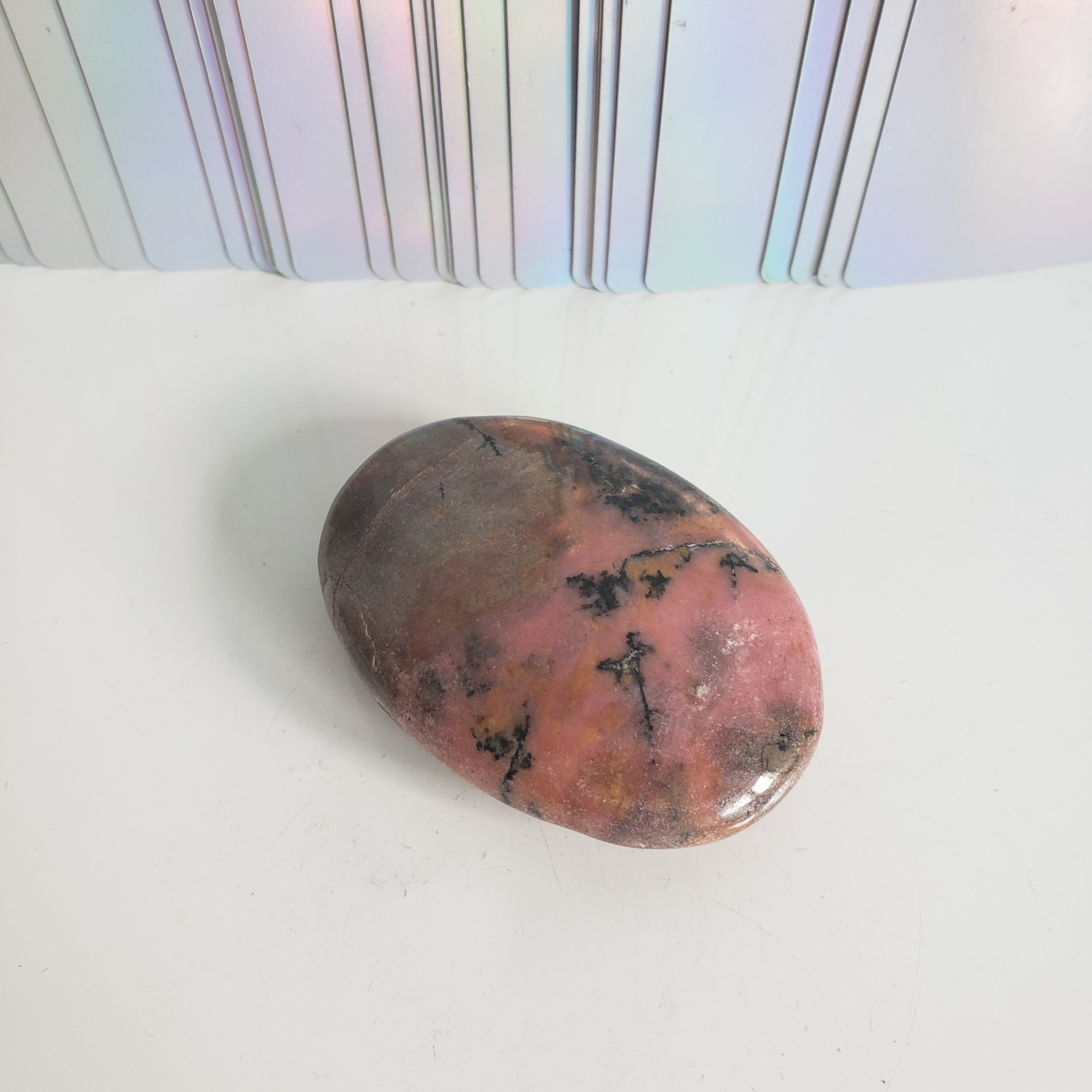 Energy Crystals Rhodonite Palm Stone (2)