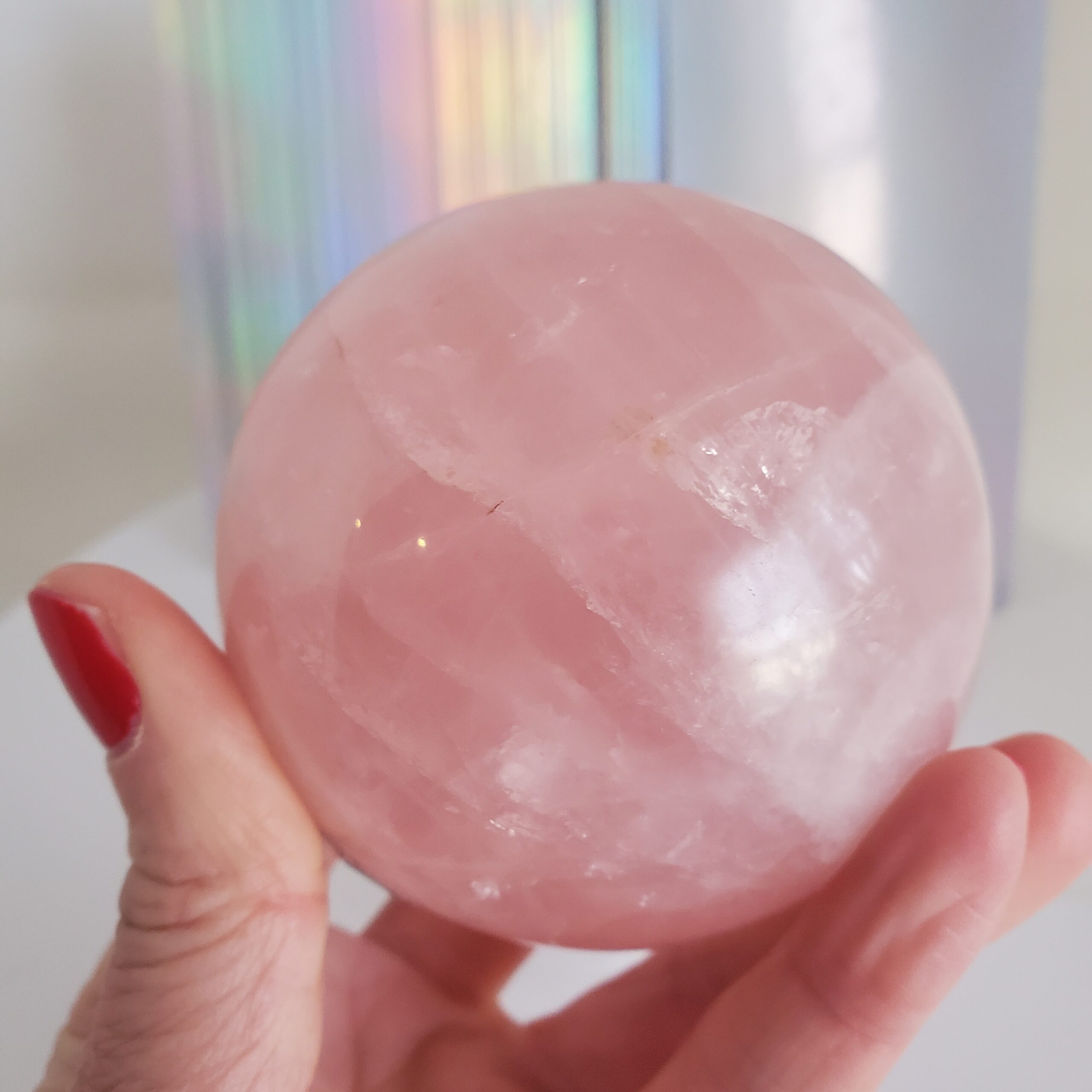 rose quartz sphere (l1)