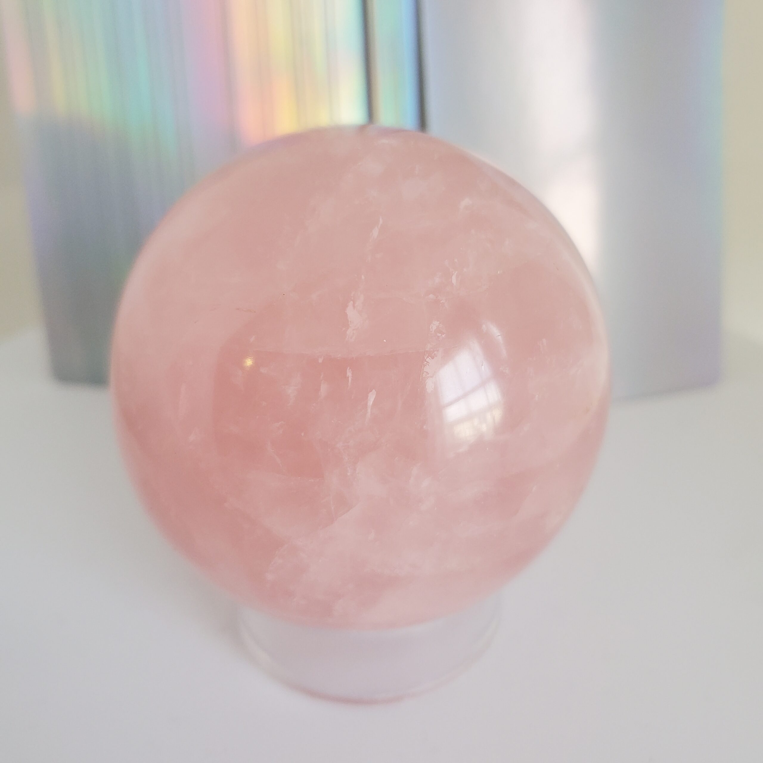 rose quartz sphere (l1)