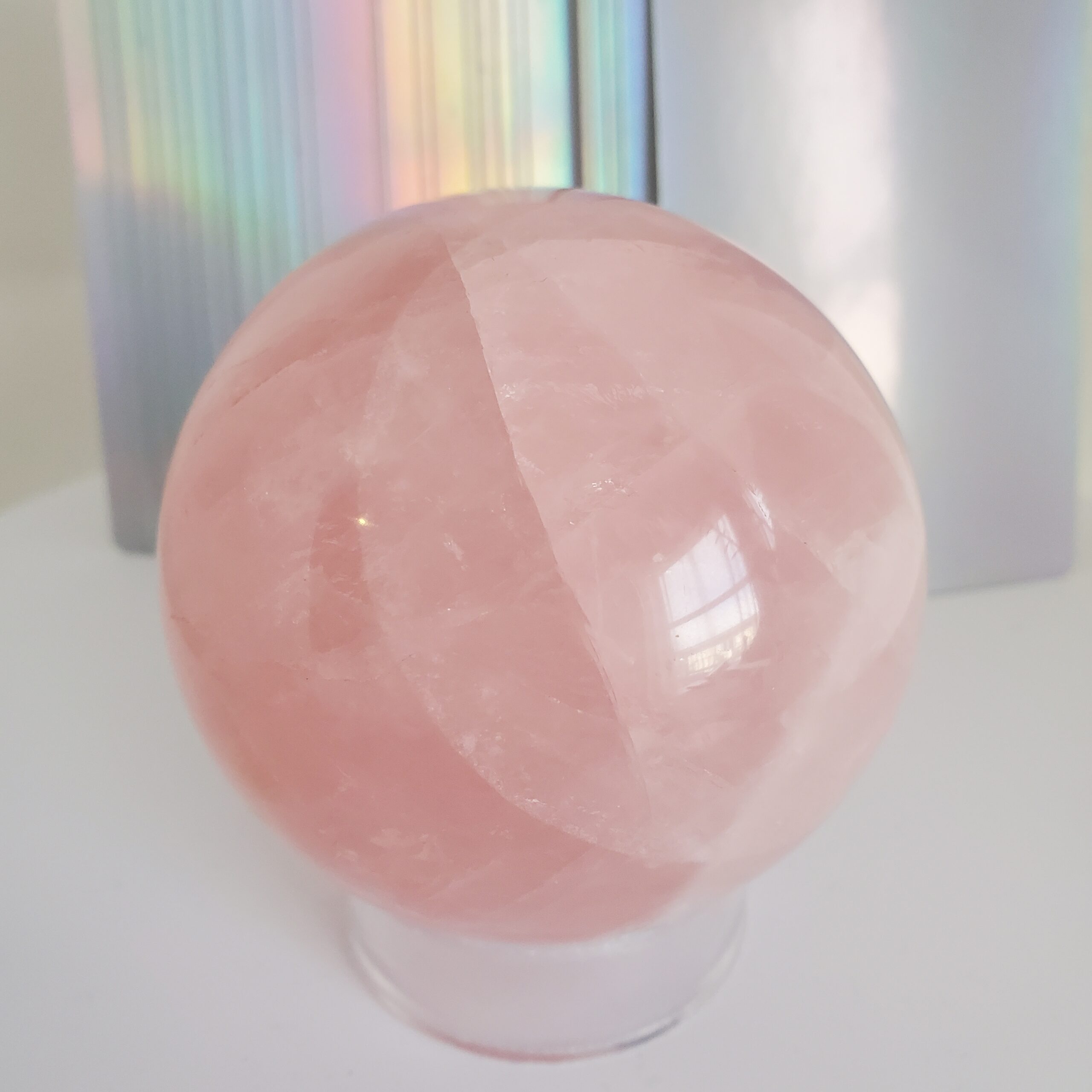 rose quartz sphere (l1)