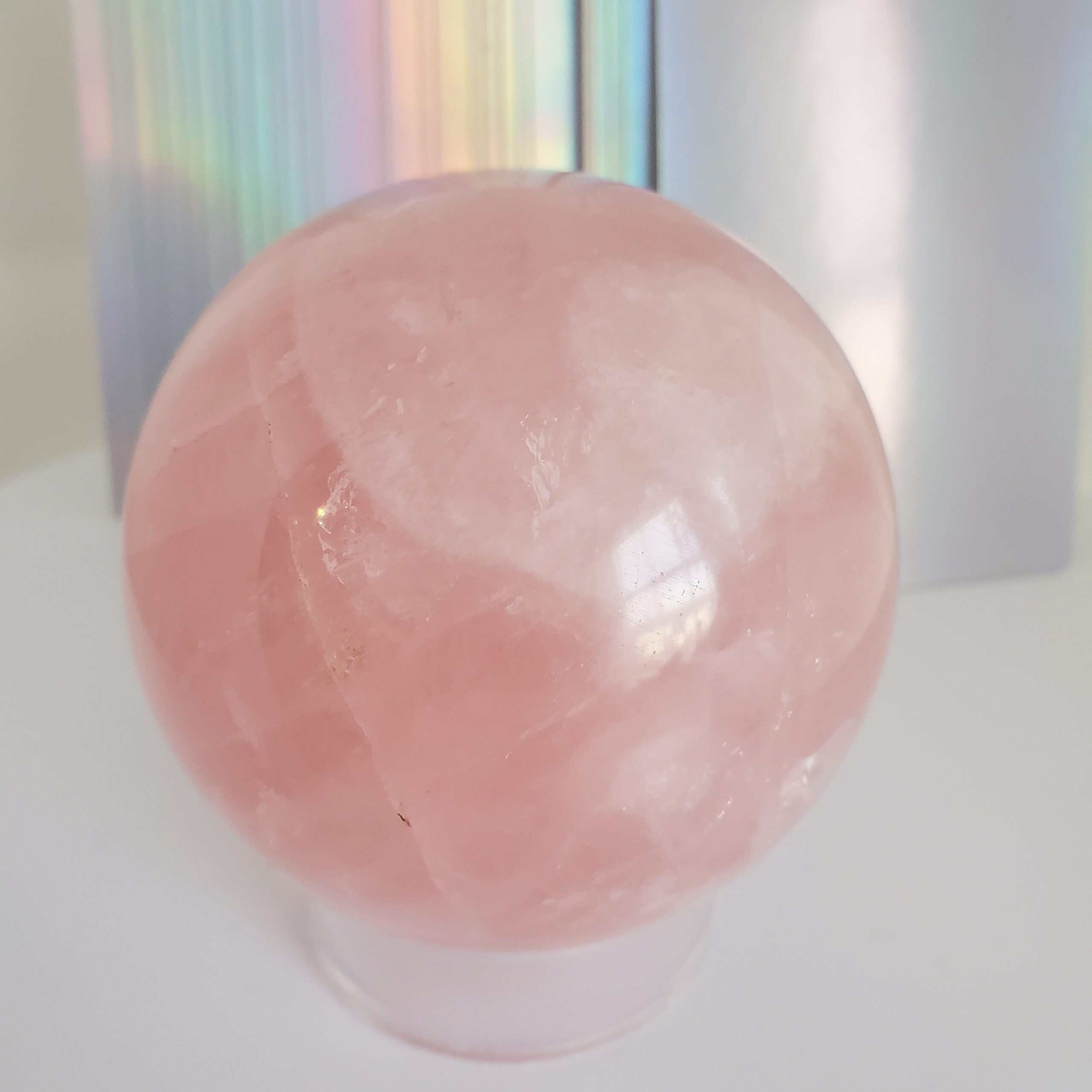 rose quartz sphere (l1)