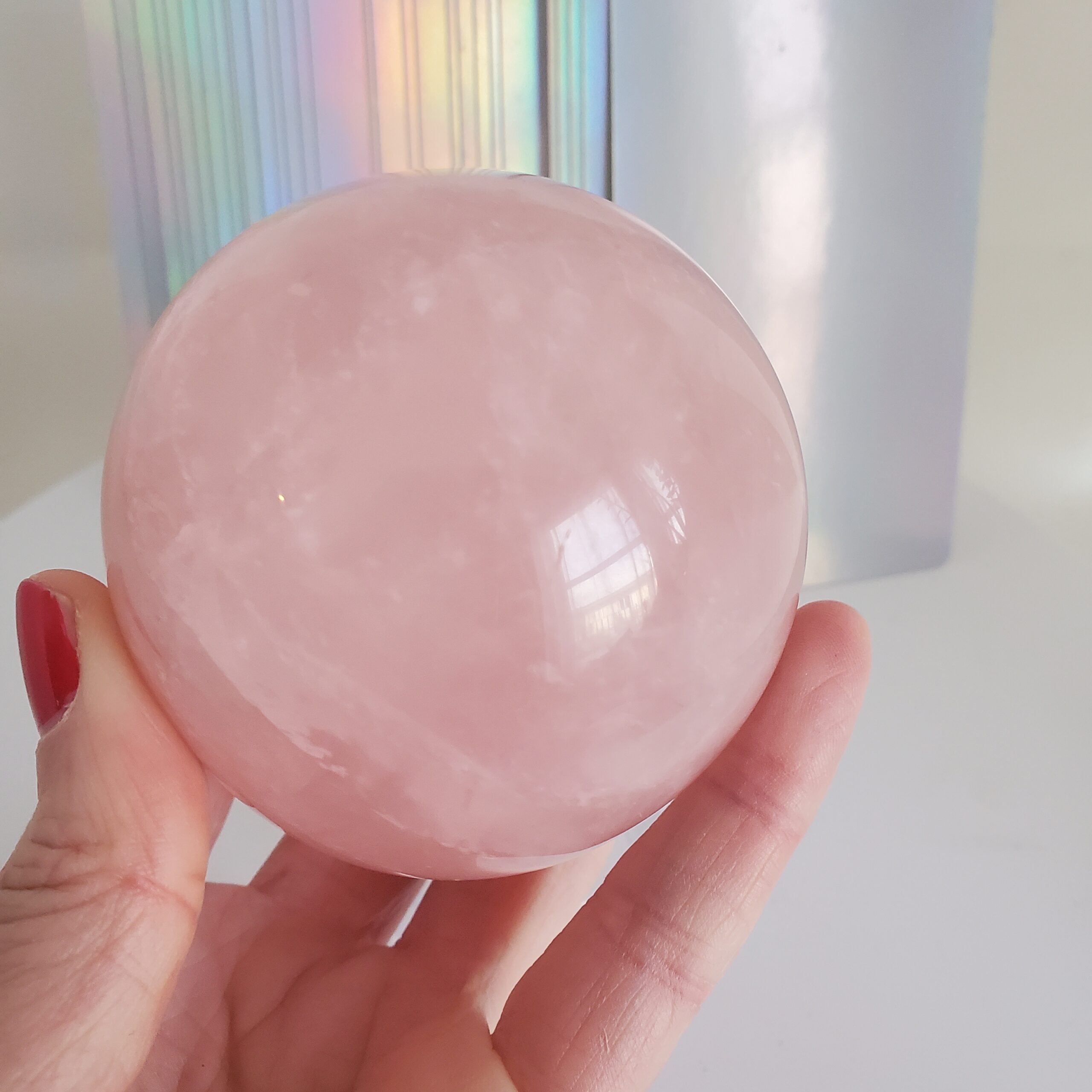 rose quartz sphere (l1)