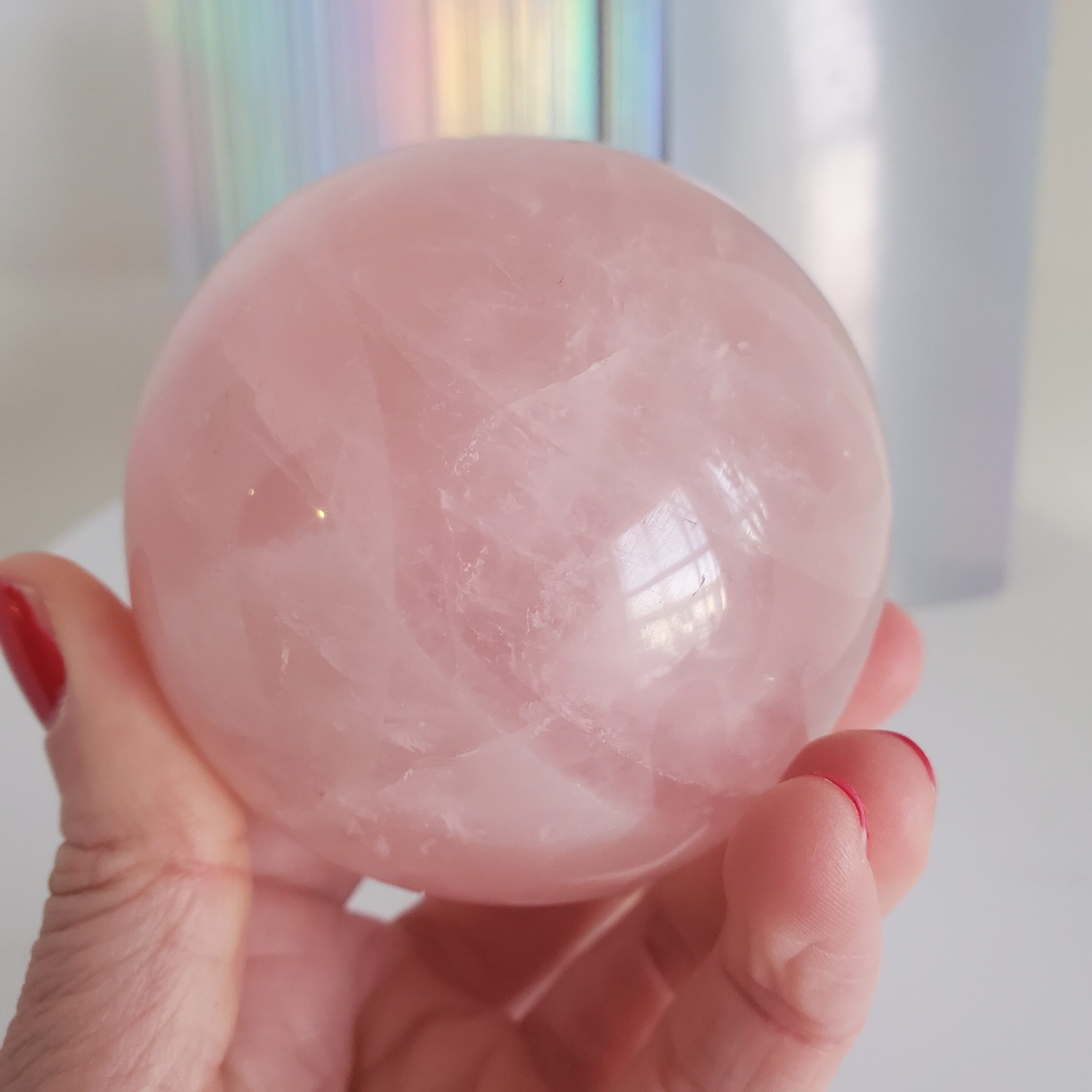 rose quartz sphere (l1)