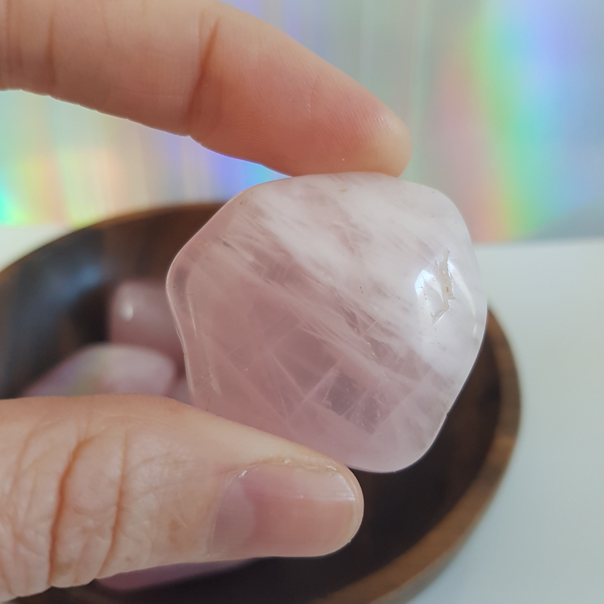 Energy Crystals Rose Quartz Tumbled 3 rotated