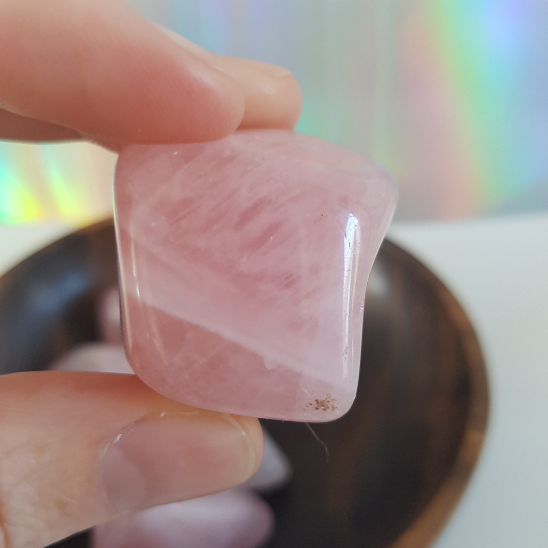 Energy Crystals Rose Quartz Tumbled 4 rotated
