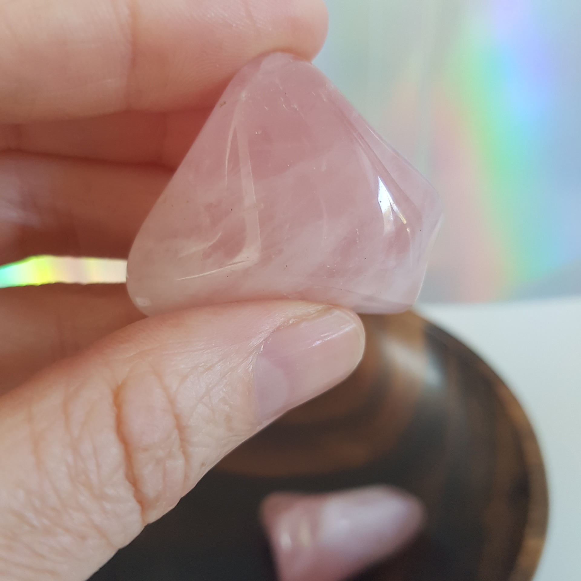 Energy Crystals Rose Quartz Tumbled 8 rotated