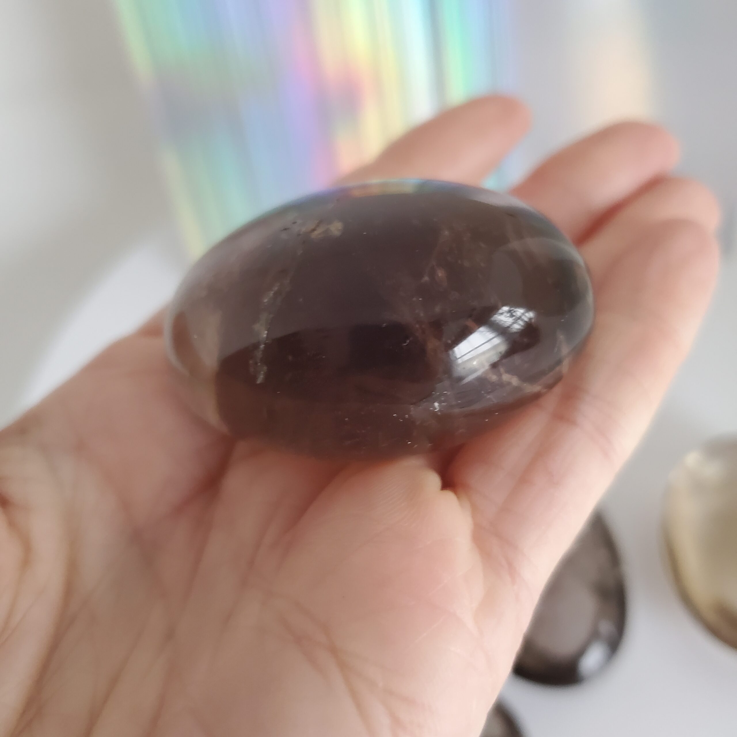 smoky quartz palm stone