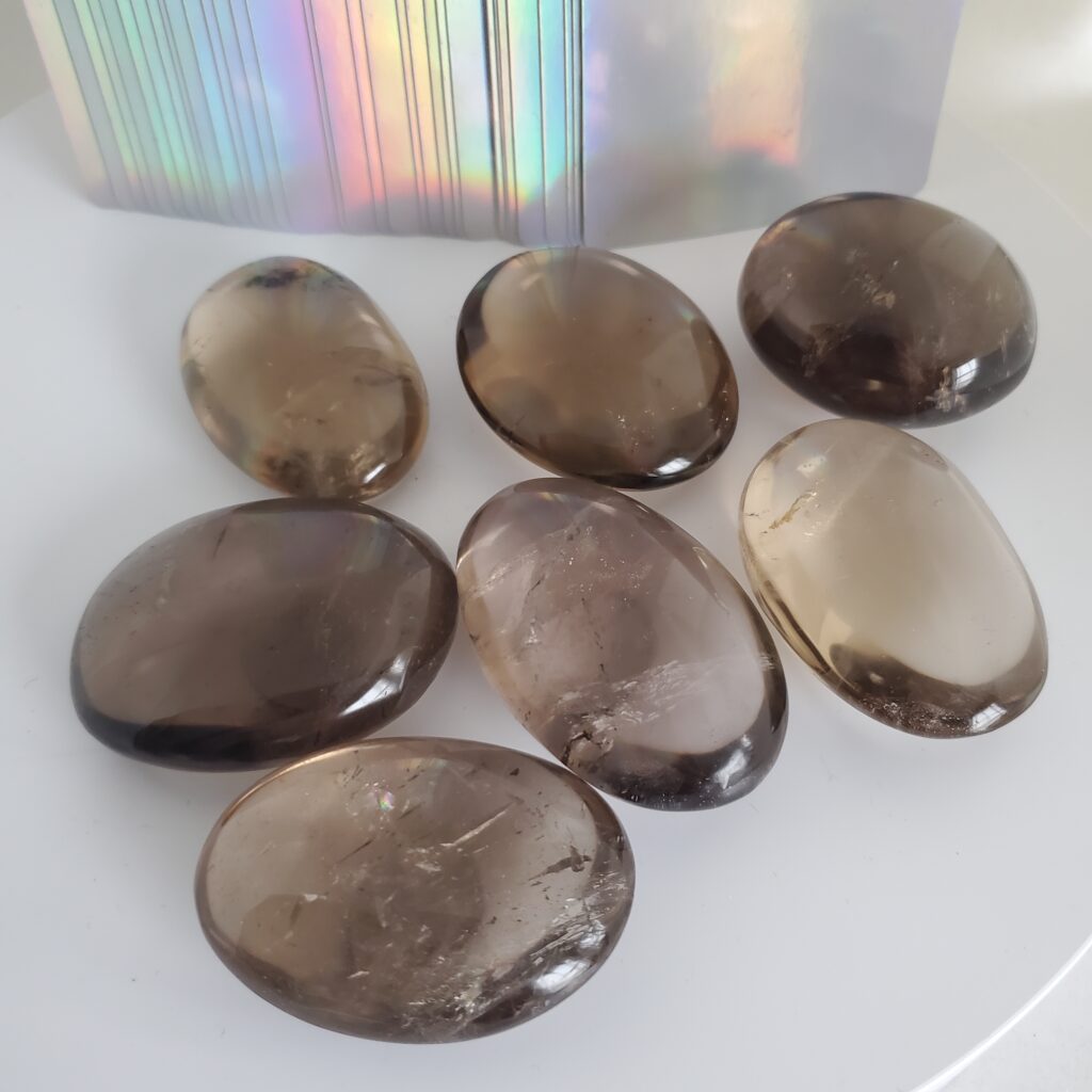 smoky quartz palm stone