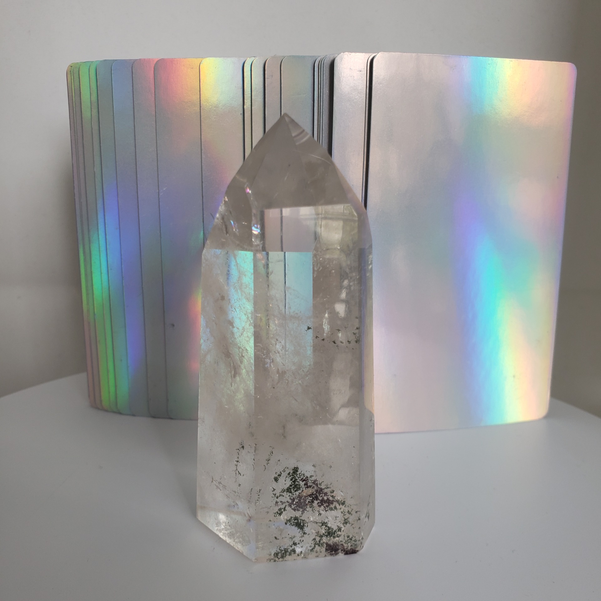 clear quartz tower