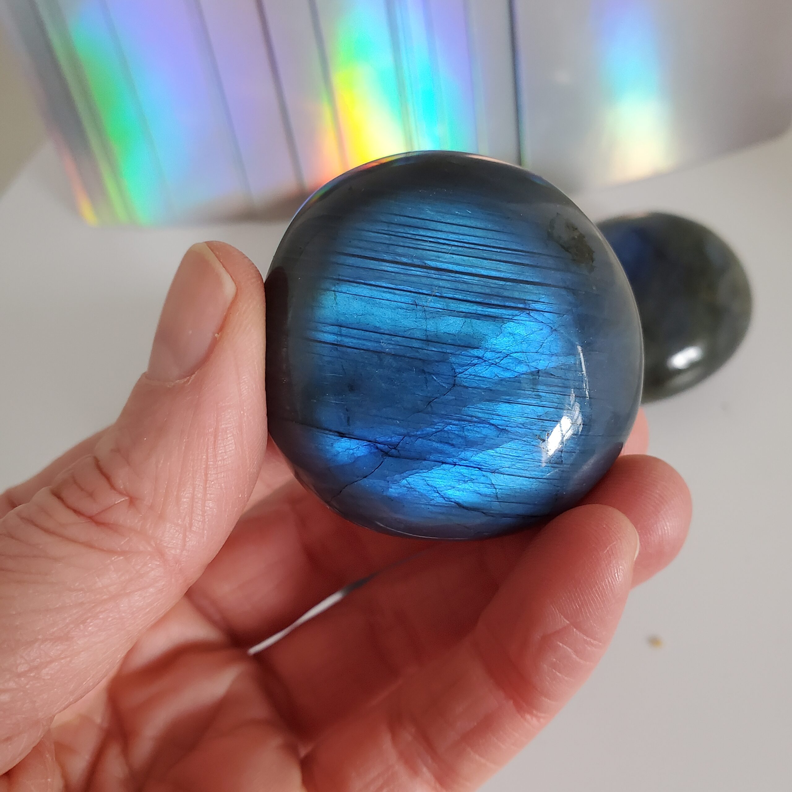 labradorite palm stone