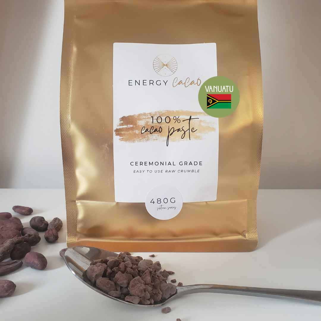 cacao paste 480g (16 serves) ceremonial grade vanuatu crumble